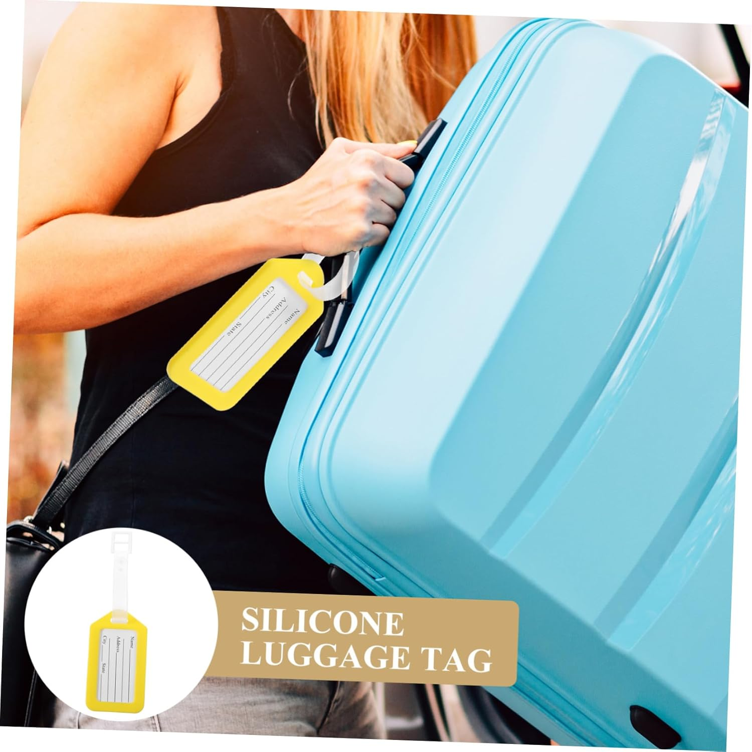 ANDRESLAD Luggage Tag Id Suitcase Tag Luggage Cute for Traveling Name Holder Holder Attachment image number 6