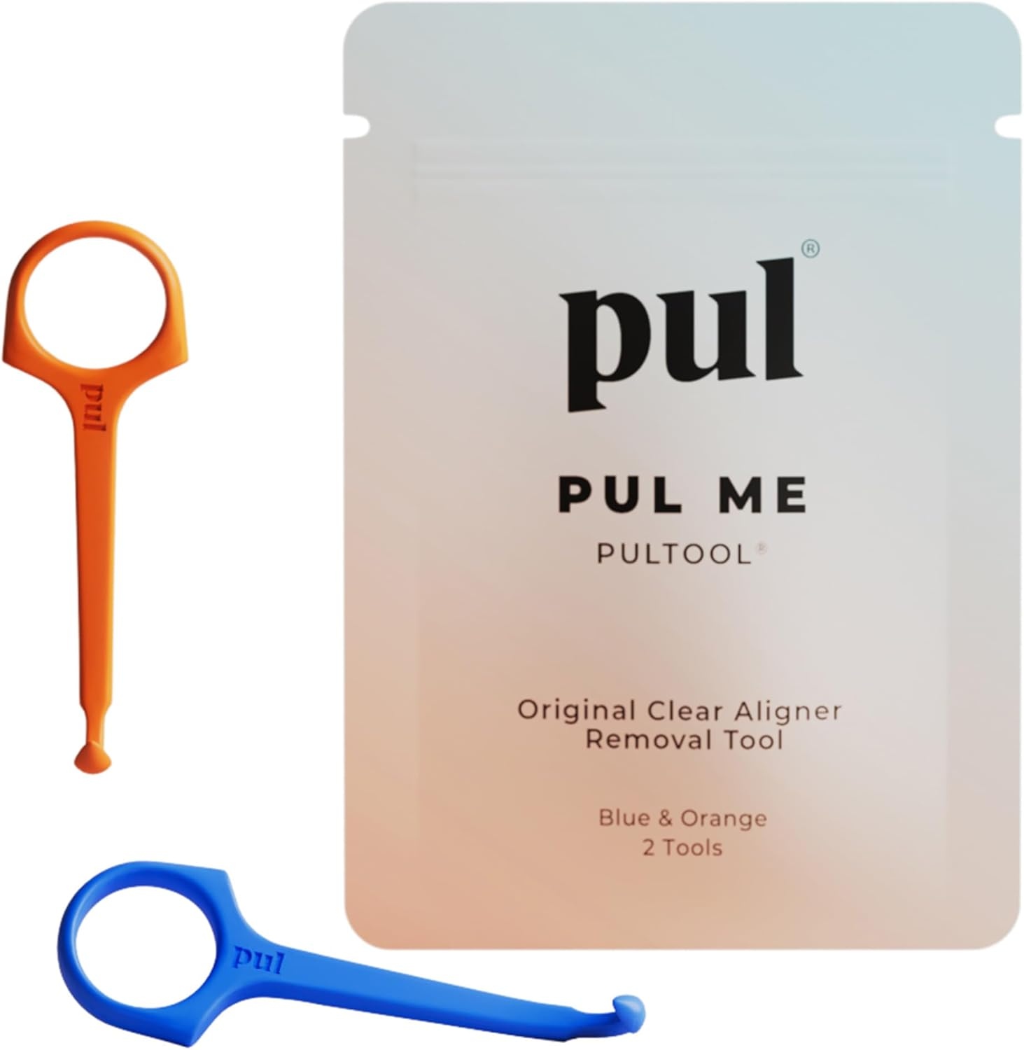 PUL Pack of 2 Reusable Clear Aligner Removal Tool &mdash; Compatible with Invisalign, Removable Braces, Retainers & Trays &ndash; Easy-To-Use Device Remover, Dental & Oral Hygiene Care Product &ndash; Blue, Pink
