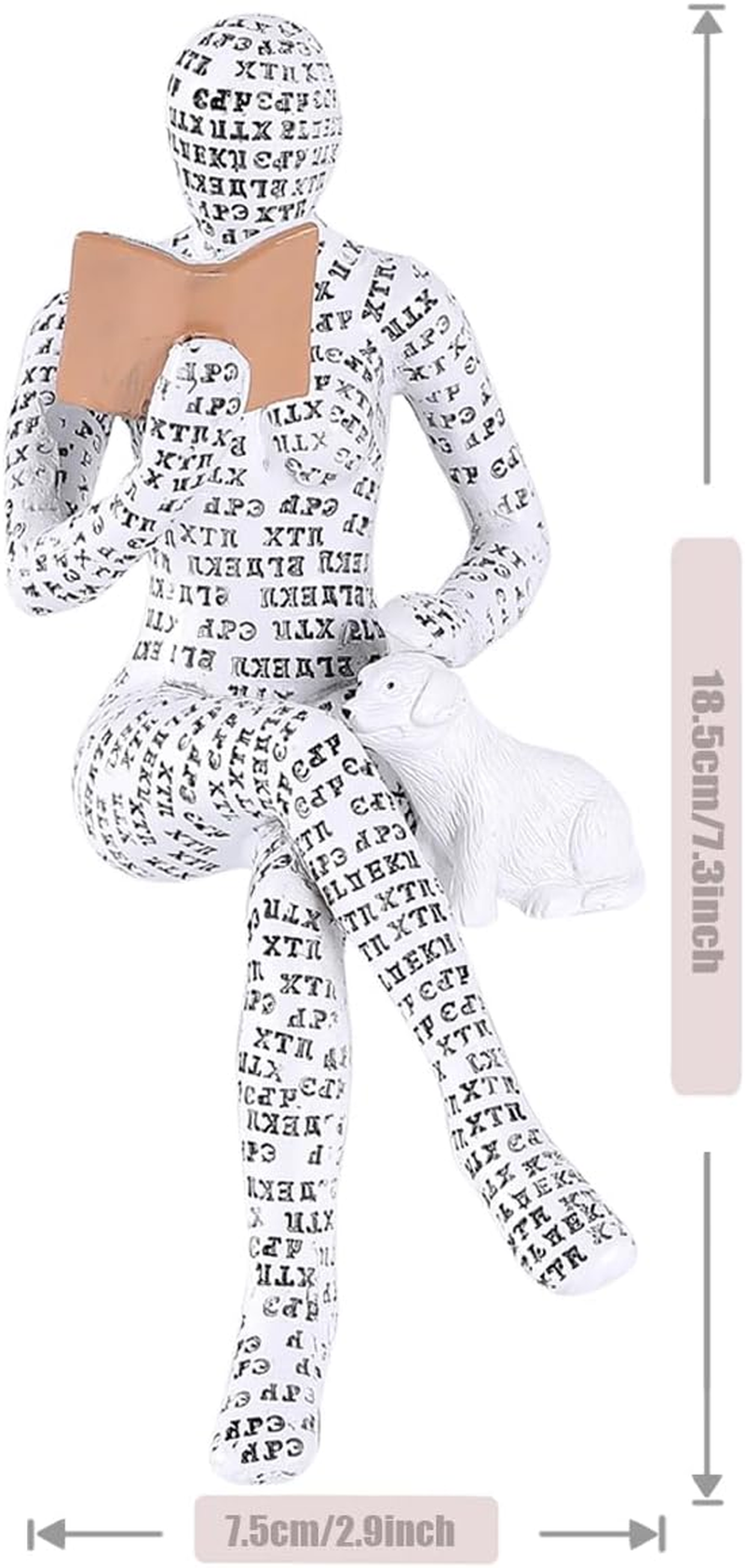 Home Decor Thinker Statue Pulp Reading Women Aesthetic Bookworms Abstract Sculpture Decoration for Home, Office, Living Room（11） image number 2