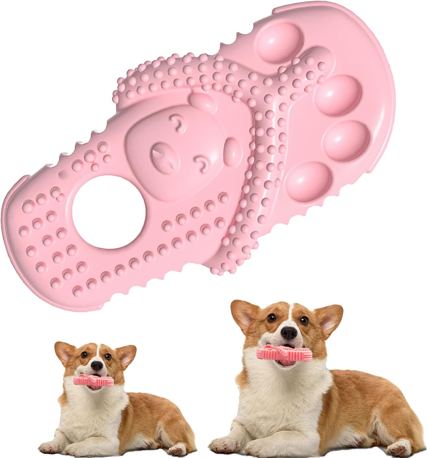 KASESSS Dog Chew Toys, Slipper Shaped Puppy Teething Toys, Interactive Dog Toys for Boredom Indestructible Dog Toys Rubber Puppy Chew Toys for Home and Outdoor Portable Tough Dog Toys image number 3