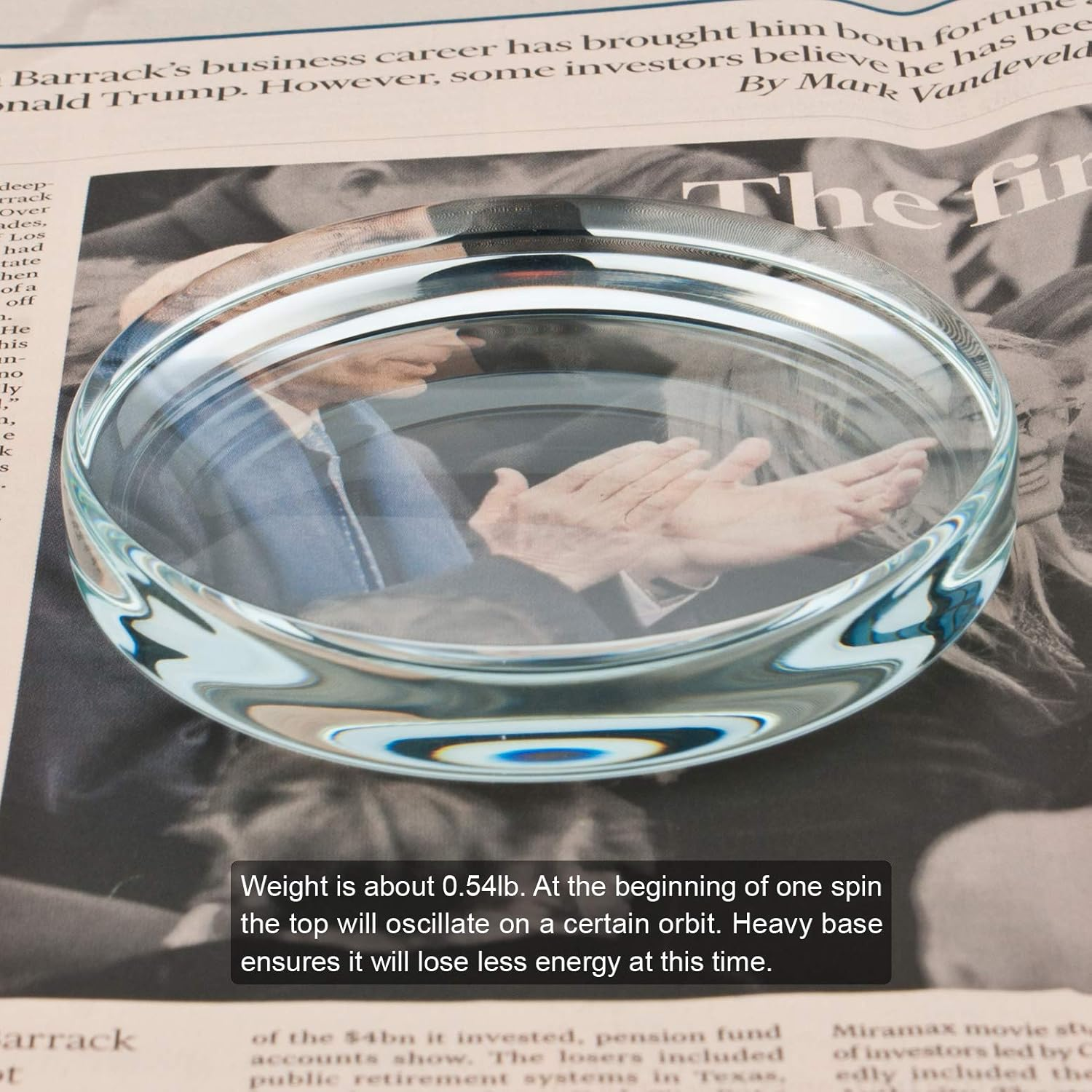 Djuiinostar 4" Spinning Top Base, Highly Polished by Hand, -30Cm Focal Length (Single Concave), Diameter 3.9"/10Cm, Thickness 0.55"/1.4Cm, Weight 0.54Lb image number 1