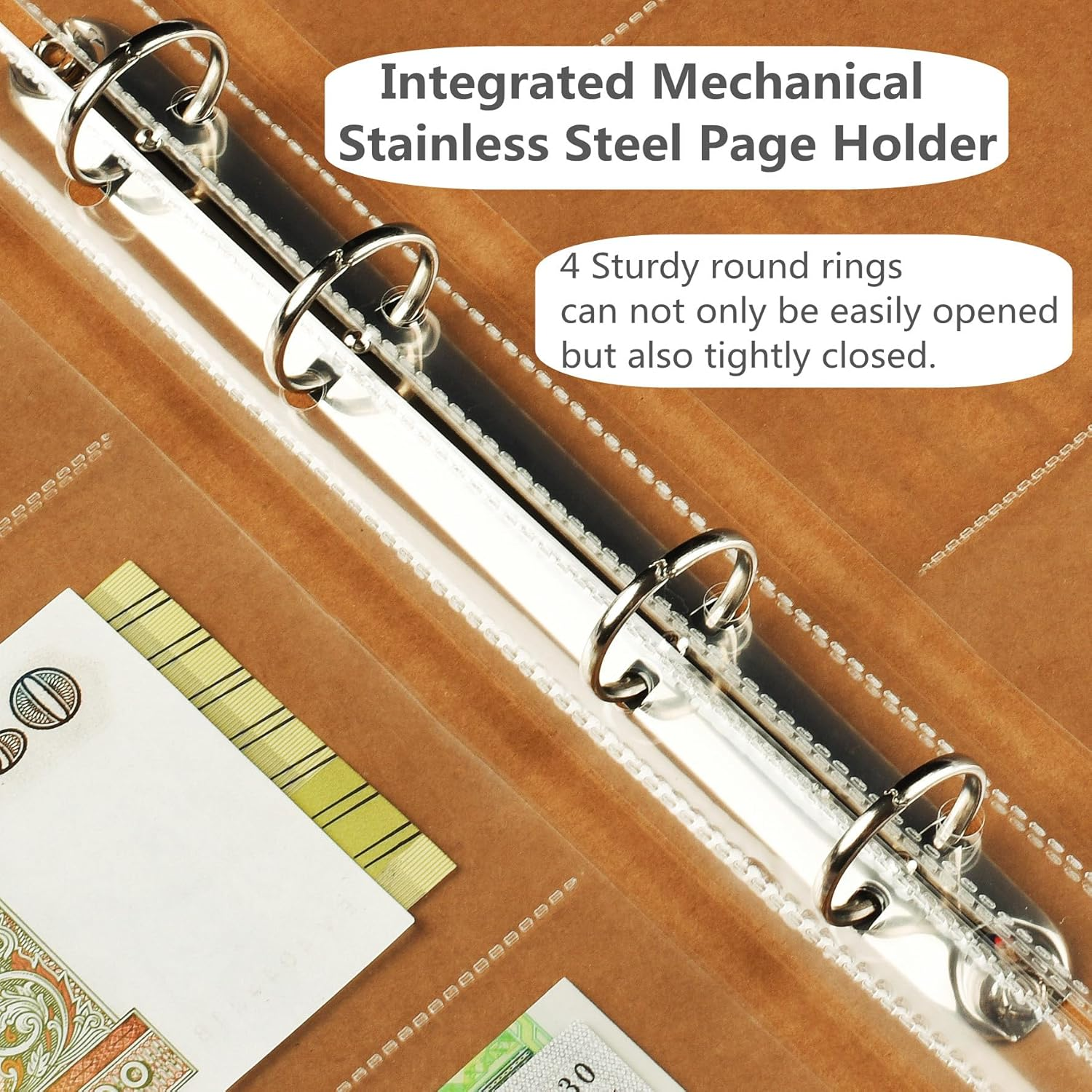 Ettonsun 120 Pockets Currency Paper Money Collection Book Album Dollar Bill Holder Sleeves for Collectors Currency Banknote Stamp Collecting Supplies image number 1