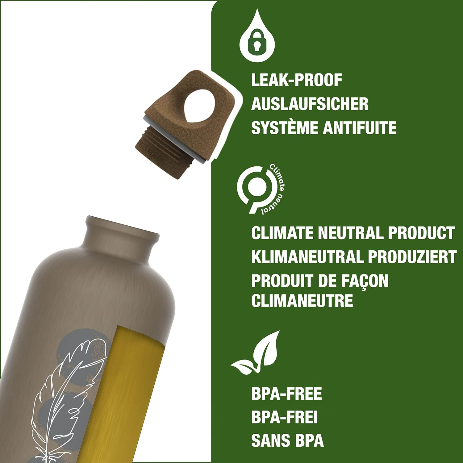 SIGG - Aluminium Water Bottle - Traveller Myplanet Lighter - Climate Neutral Certified - Suitable for Carbonated Beverages - Leakproof - Lightweight - BPA Free - Lighter - 0.6 L image number 6