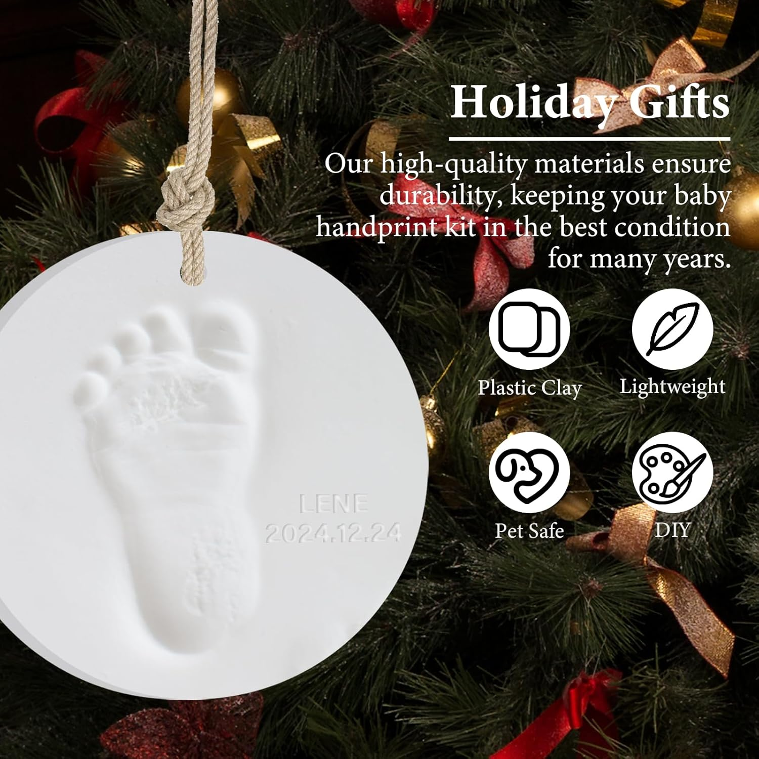 Baby Handprint and Footprint Kit - Personalized Clay Keepsake for Newborn Memory, DIY Baby Gift with Non-Toxic Mold, Complete Handmade Baby Keepsake Set for Parents