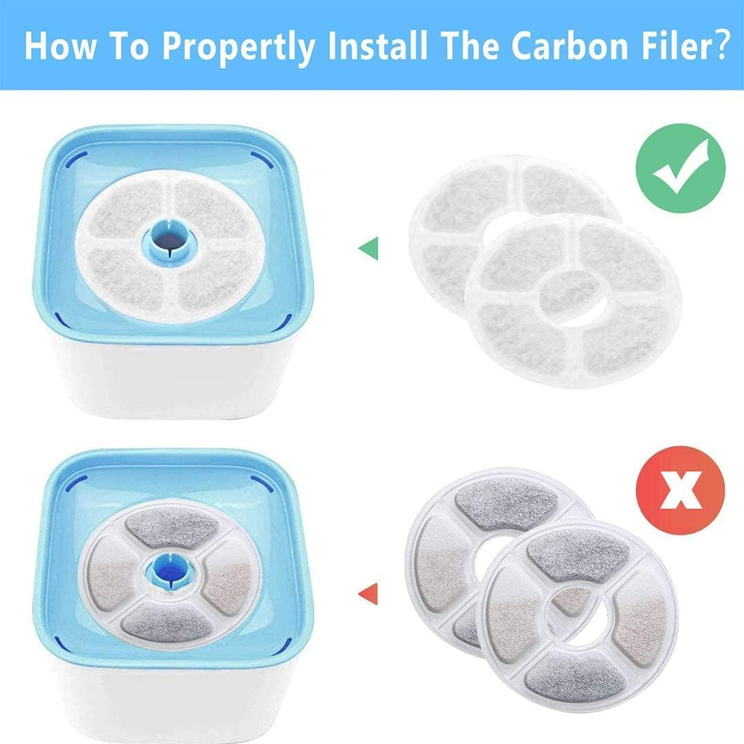 Cat Fountain Replacement Filter, 12-Piece Pet Water Fountain Filter, 3 Triple Filtration System Replacement Filter image number 2