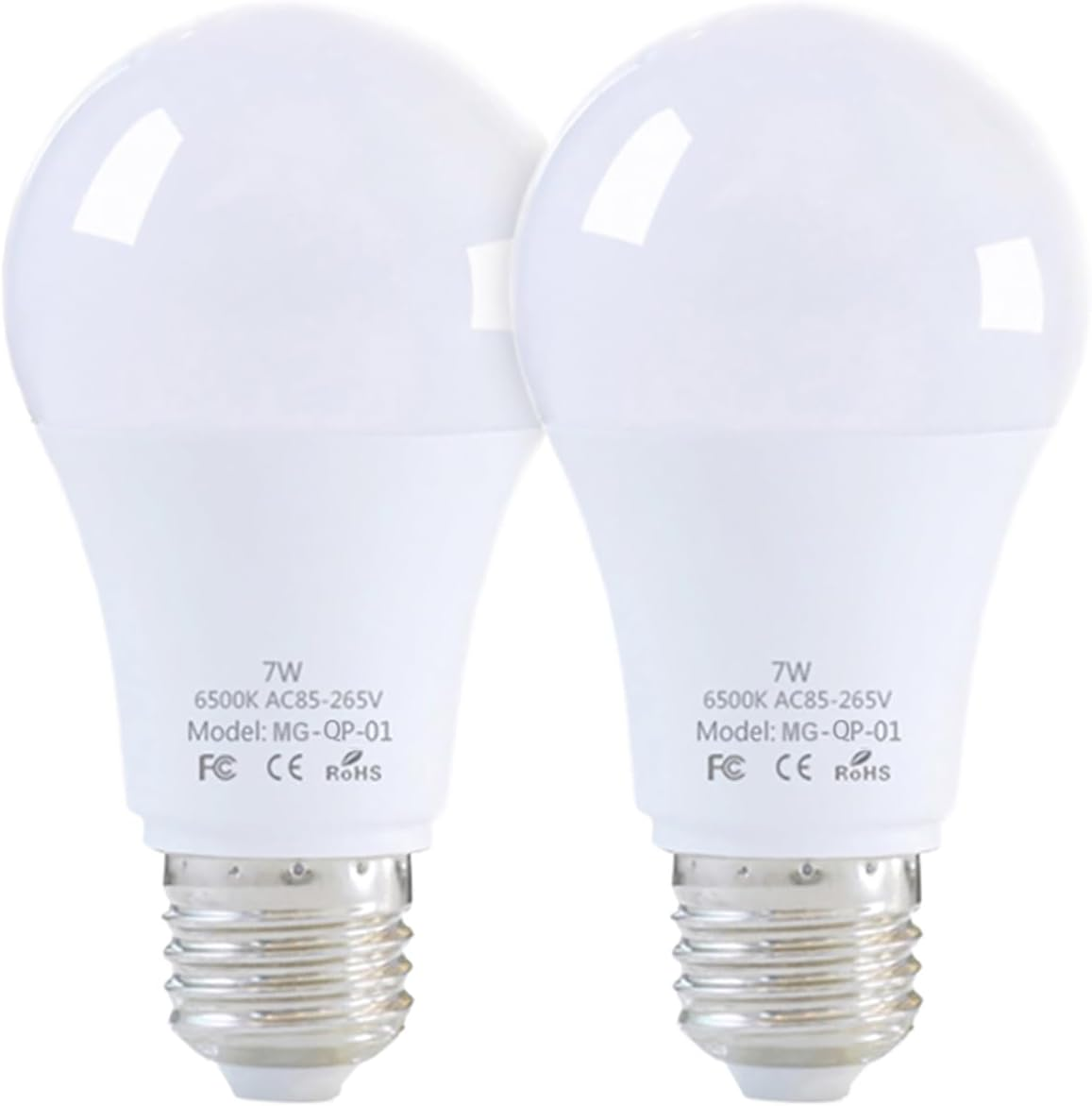 Daseeme 2Pcs/Lot E27 LED with Motion Sensor Smart Light Sensor 7W (Replaces 50 W Sensor Bulb Lamp for Stas/Garden Balcony Garage Lounge Hallway Cellar Outlet White [Energy Class A+]