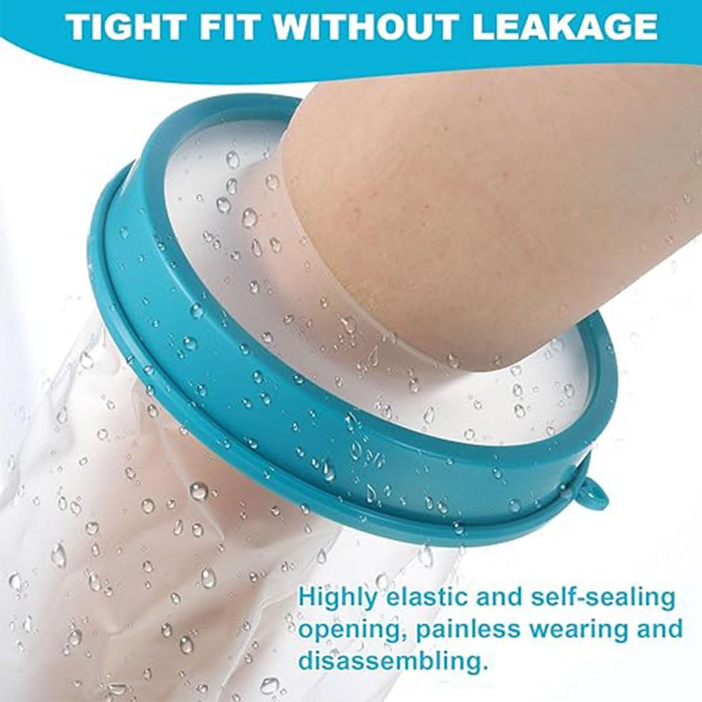 Arm Cast Bandage Protector Waterproof Sealed Cover for Adult Bath Shower, Keep Wounds & Burns Dry, Hands Elbow Reusable Blue Soft Comfortable (Adult Elbow) image number 4