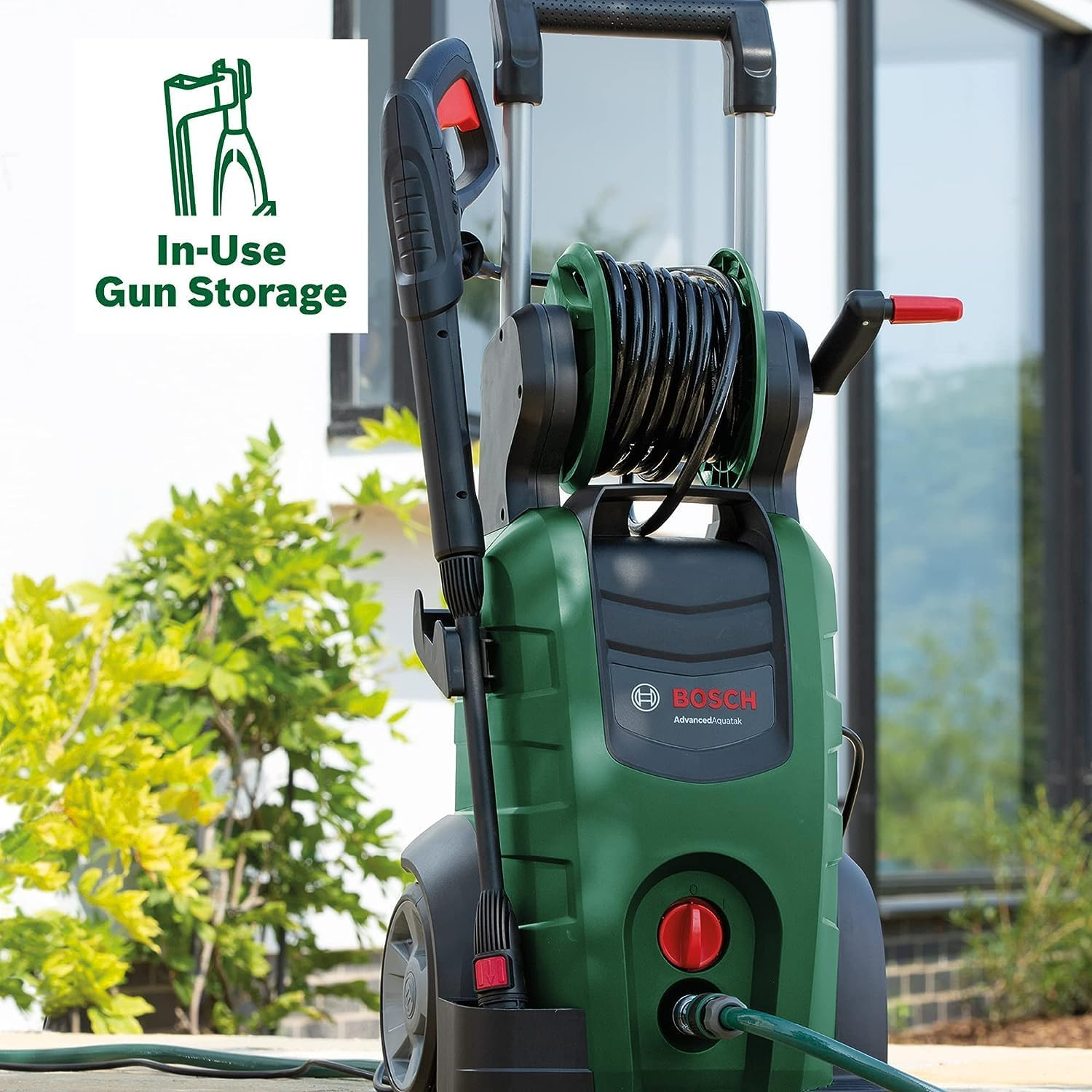 Bosch 2200W Electric High Pressure Washer Cleaner 2175 PSI, Induction Motor, 4 Cylinder Pump, Rotary & Variable Fan Lance, 8M Hose, Self Priming Capable,On-Board Accessory Storage, Advancedaquatak 150 image number 5