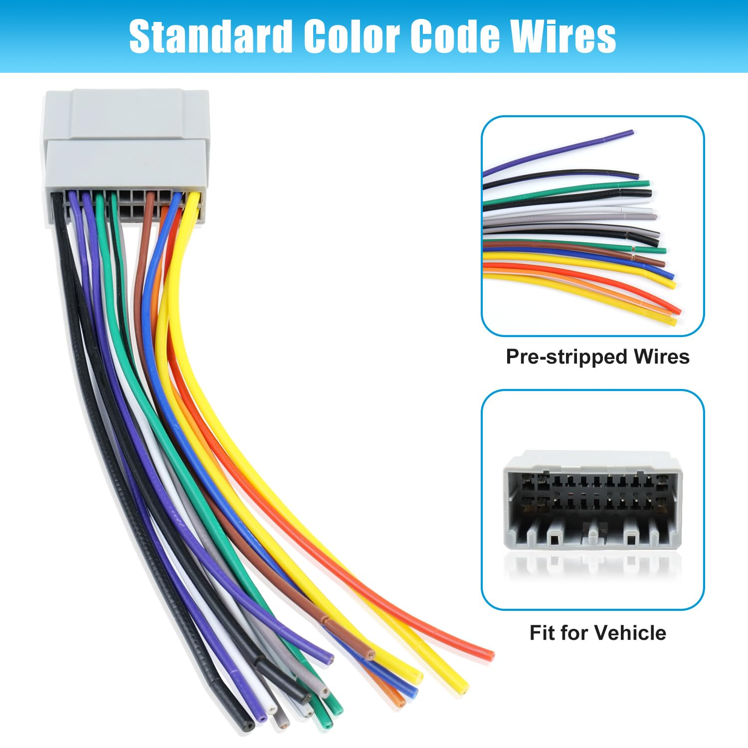 Car Radio Wiring Harness Adapter Connector Replacement for 2002-2007 Dodge Ram,2003-2007 Jeep,2000-2007 Chrysler Radio Stereo Audio Video Wire Cable image number 3