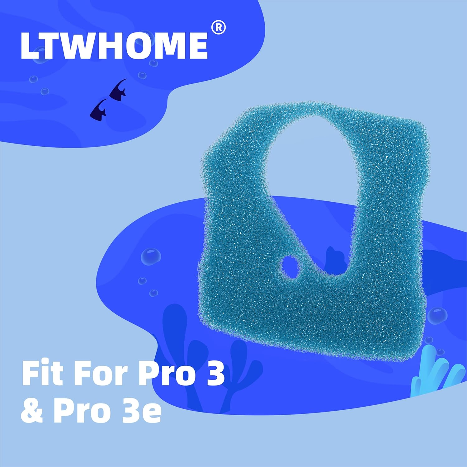 LTWHOME Coarse Fine Filter Pads Fit for Eheim AEH2616710 Professional Pro Pro3 2071 2073 2075 Ultra G65,G90,G190(Pack of 15Pcs,3 Sets) image number 2