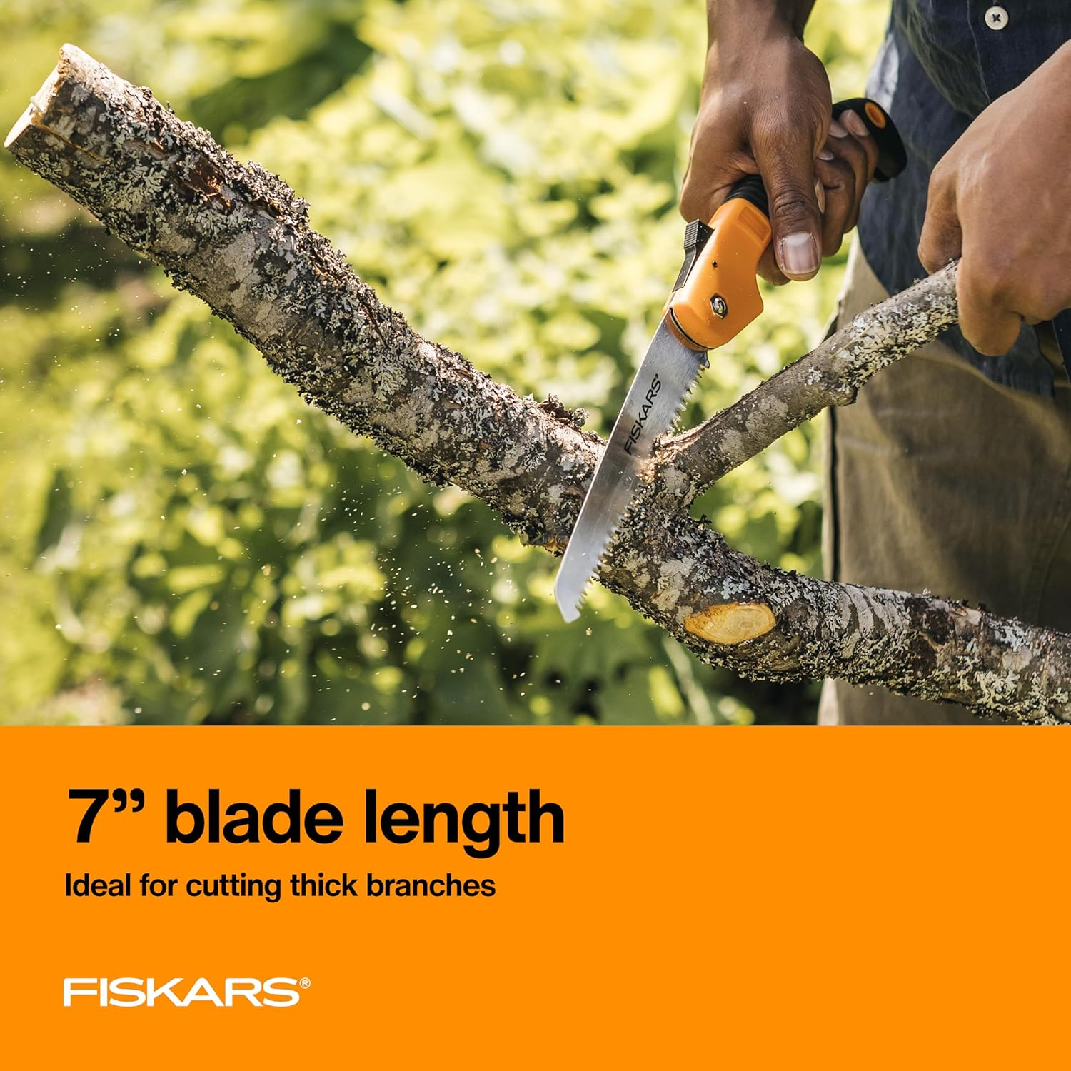 Fiskars Hand Saw, Folding Saw with Power Tooth Saw Blade with Triple Ground Teeth That Powers through Wood Faster, Soft Grip 7-Inch Pruning Saw