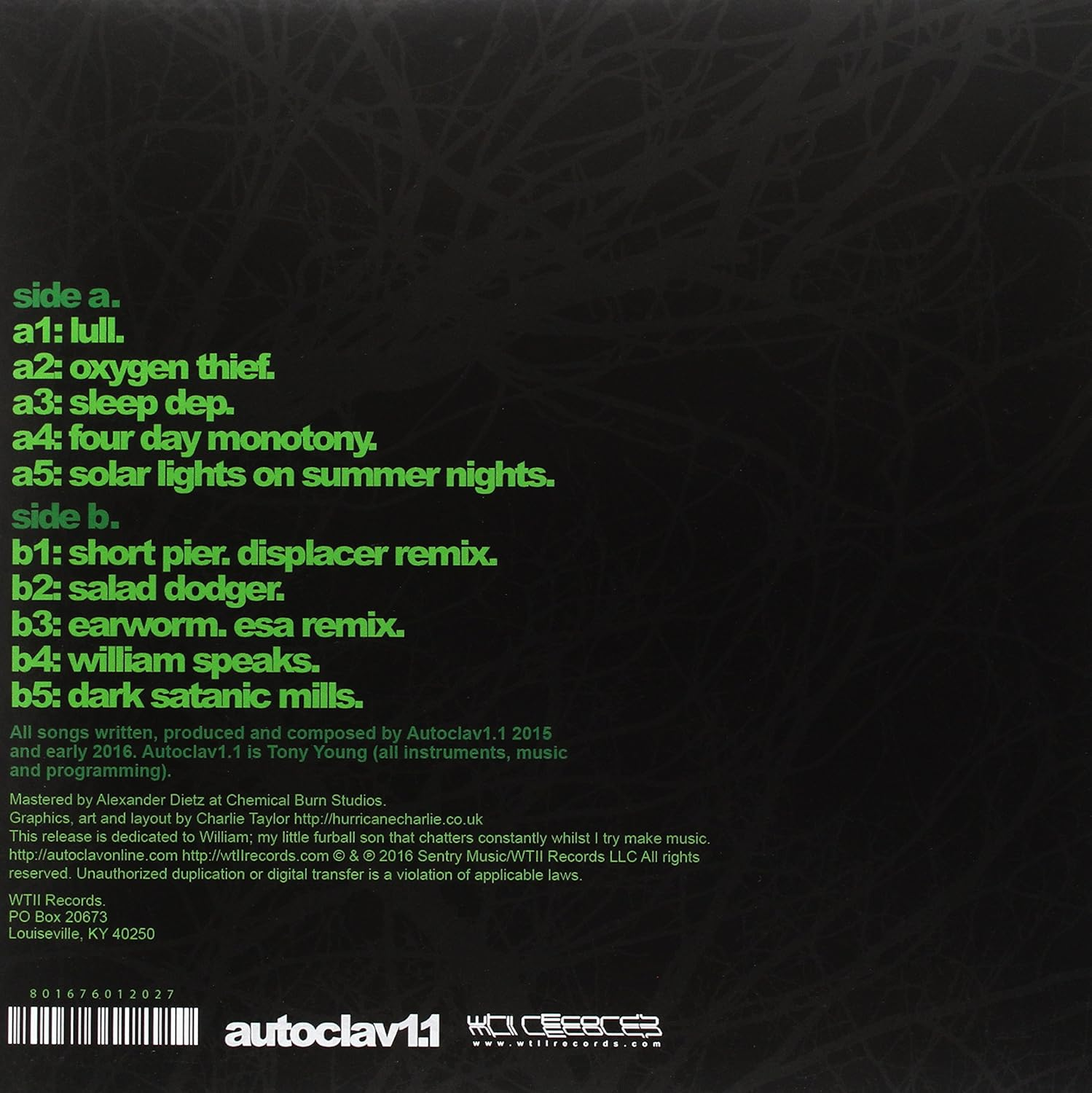 WTII Records Gates of Greenhead Park Long Play Vinyl