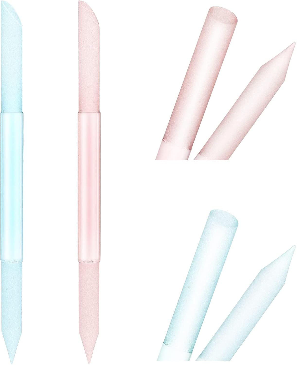 Glass Cuticle Pusher Cuticle Remover Tool Double Sided Cuticle Trimmer Manicure Stick Professional Precision Filing Abrasive Surface Nail Salons Set for Women Girls Homes 2 Pieces image number 3