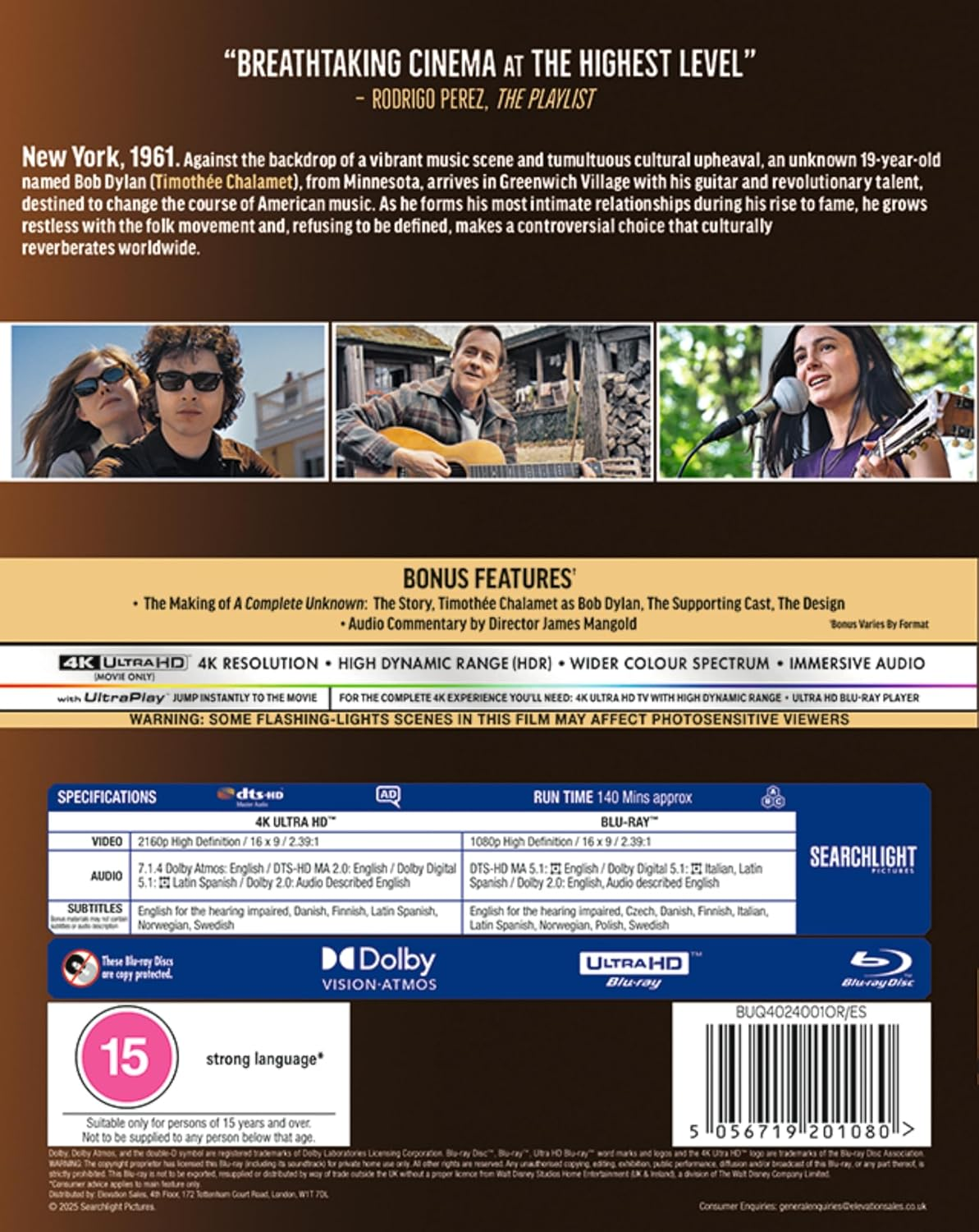 A Complete Unknown UHD/BD [Blu-Ray] [Region a & B & C] image number 3