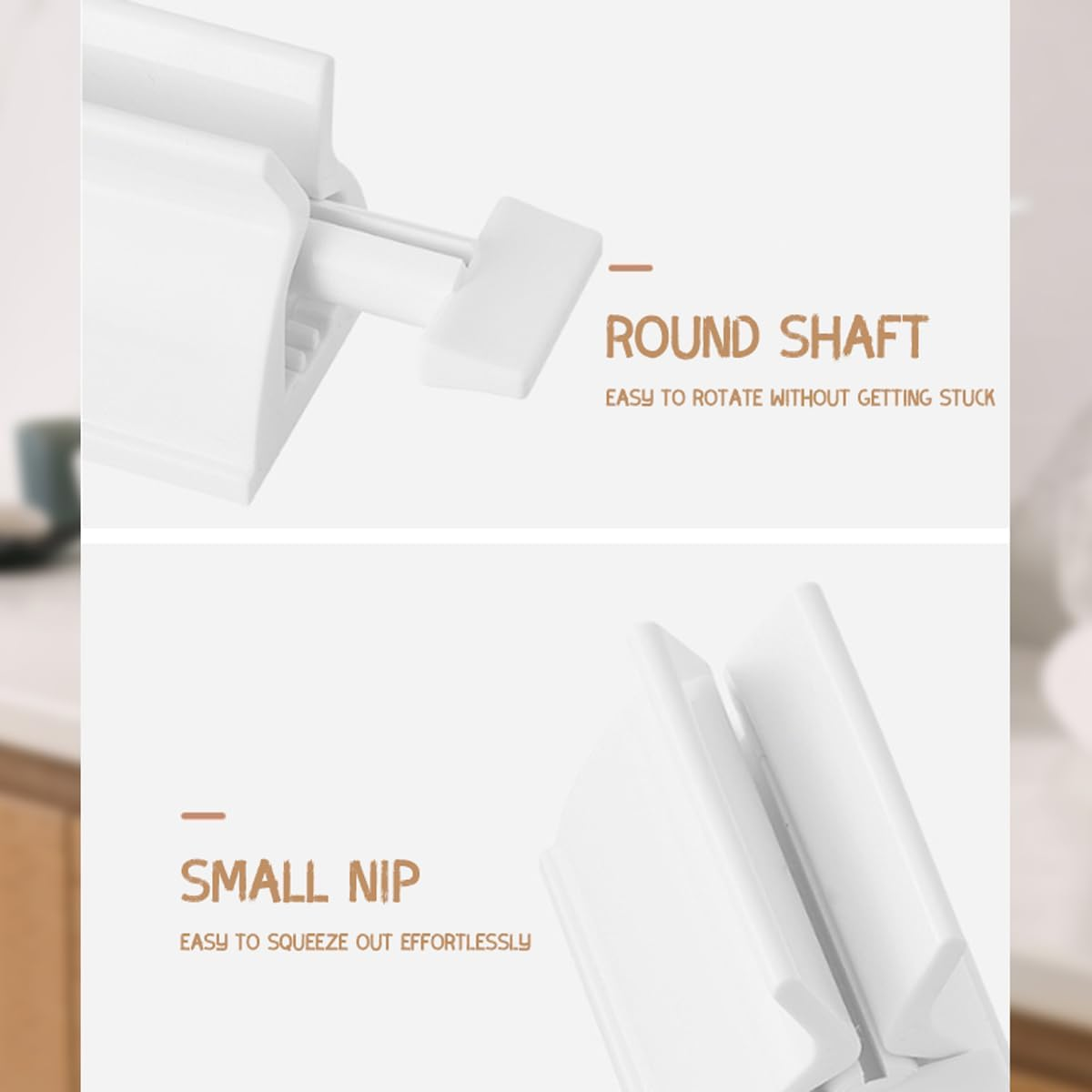 Toothpaste Squeezer Set 2Pcs Rolling Tube Toothpaste Seat for Bathroom Accessories White