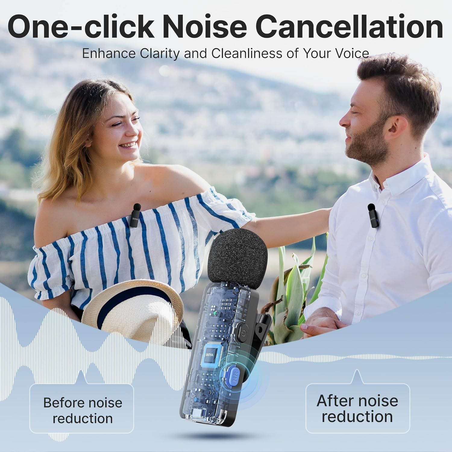 BOYA BY-V4U Wireless Lavalier Microphone for Iphone15/16 Series Type C Smartphone,4-Channel Clip-On Wireless Lapel Mic for Video Recording Podcast Interview Streaming Vlog Youtube - By-V4D(Lightning) image number 6