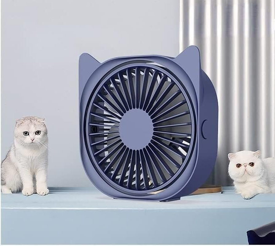 USB Fan - LYSYOL 3 Speeds Small Personal USB Desk Fan, Rotatable 360&deg; Adjustable, Powered by USB, Quiet Operation, Portable, and Adjustable for Home Office Car Outdoor Travel (Dark Blue) image number 4