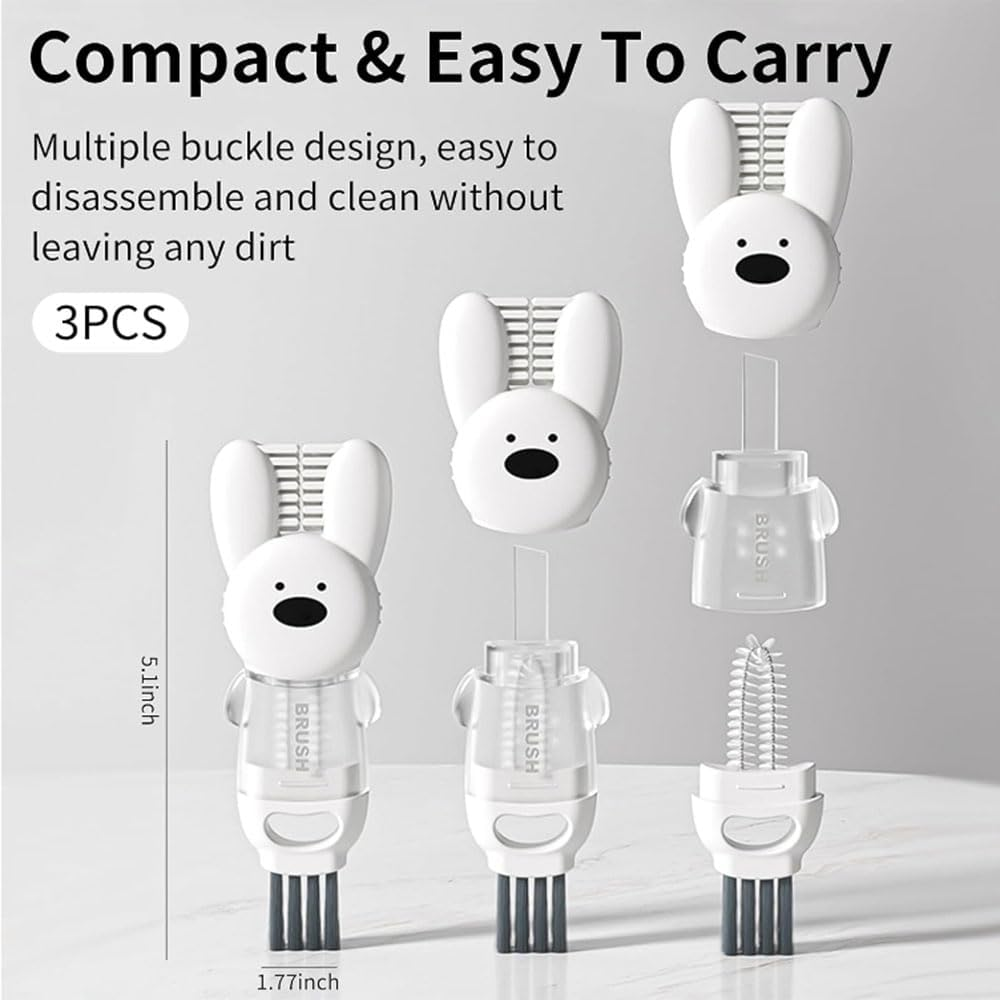 DWYYWSM 3 PCS Bottle Brush Upgrade 4 in 1 Cup Lid Gap Cleaning Brush Set, Multifunctional Insulation Bottle Cleaning Tools image number 5