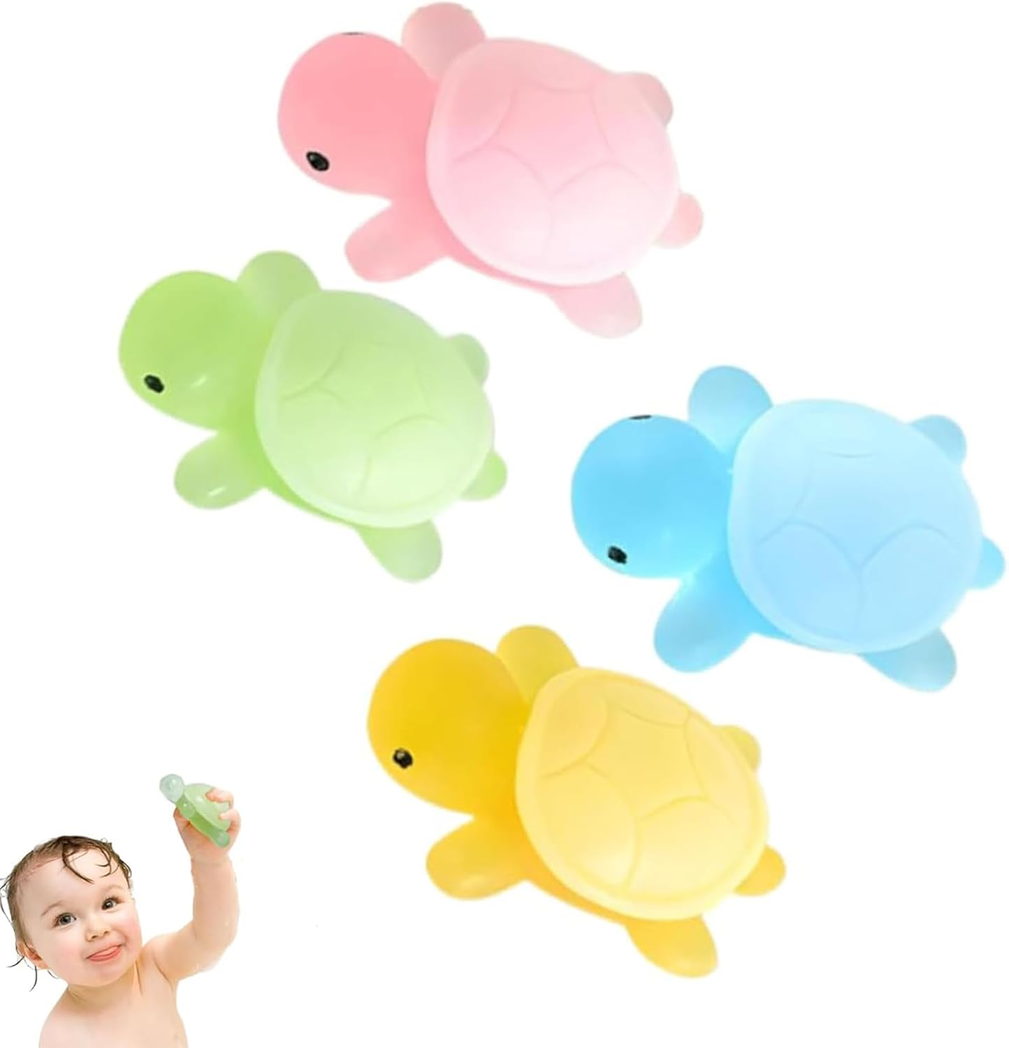 Handmade Kids Soap,4X Cute Turtle Shape Creative Soap - Cleansing Moisturizing Wash, Easy Bath Accessories for Home Bathroom Girls image number 3