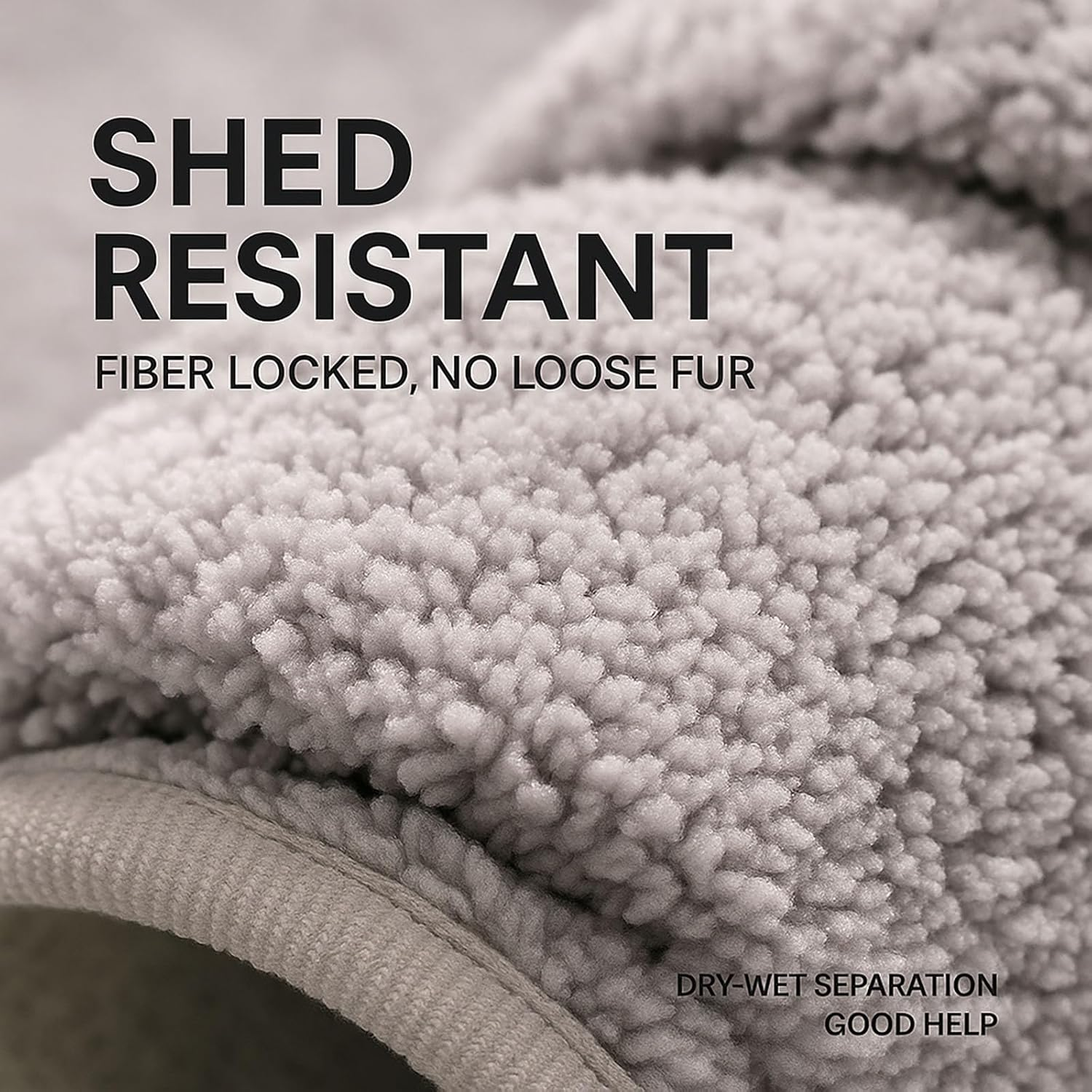 SYGELER Large Bath Mat 40X120Cm, Non Slip Washable Bathroom Runner Rug, Soft Absorbent Bath Mat - Luxurious Grey Shaggy Plush Design image number 2