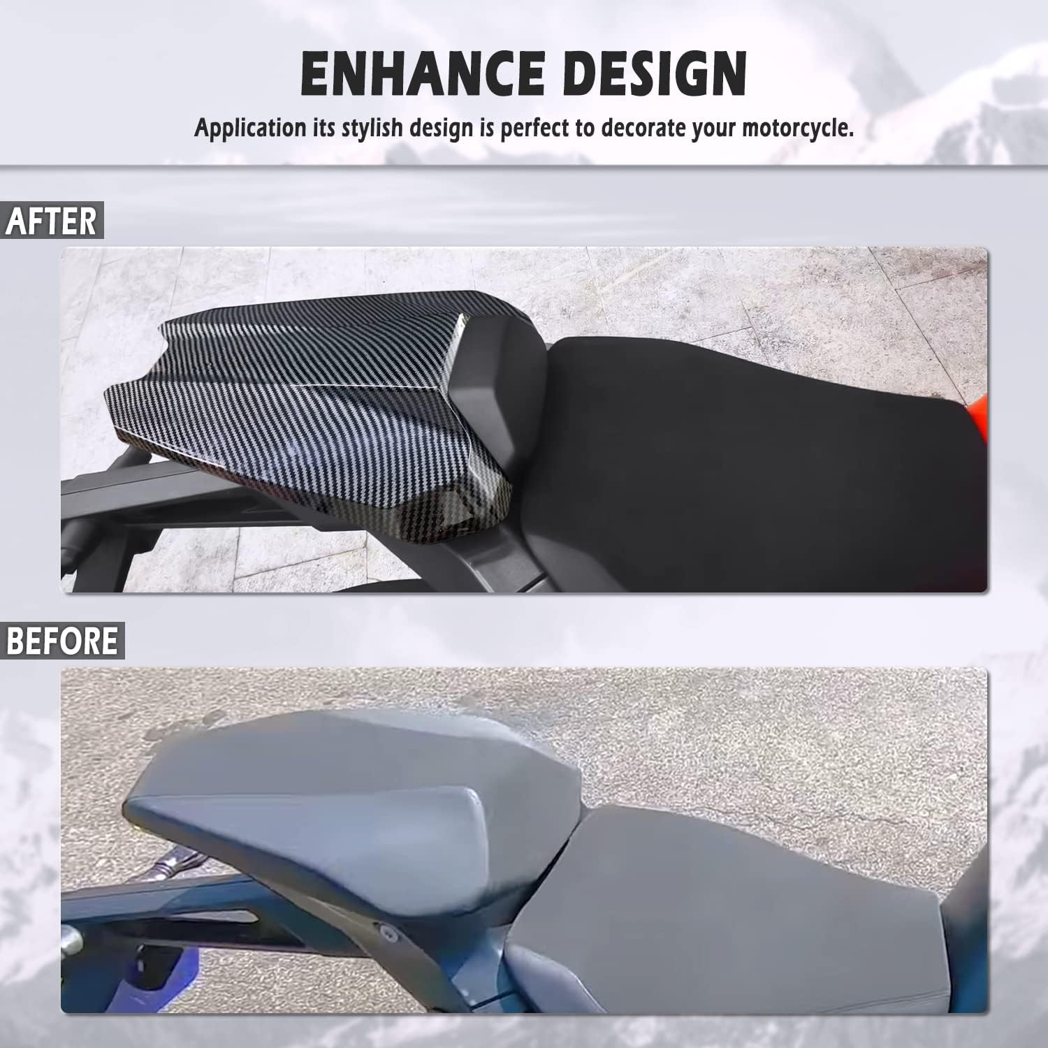 Lorababer Motorcycle Rear Passenger Pillion Seat Cowl Cover Tail Section ABS Hard Fairing Compatible with K.T.M 1290 Super Duke R 2020 2021 2022 2023 Rear Solo Seat Cowl Hump (Matte Black) - Black image number 3