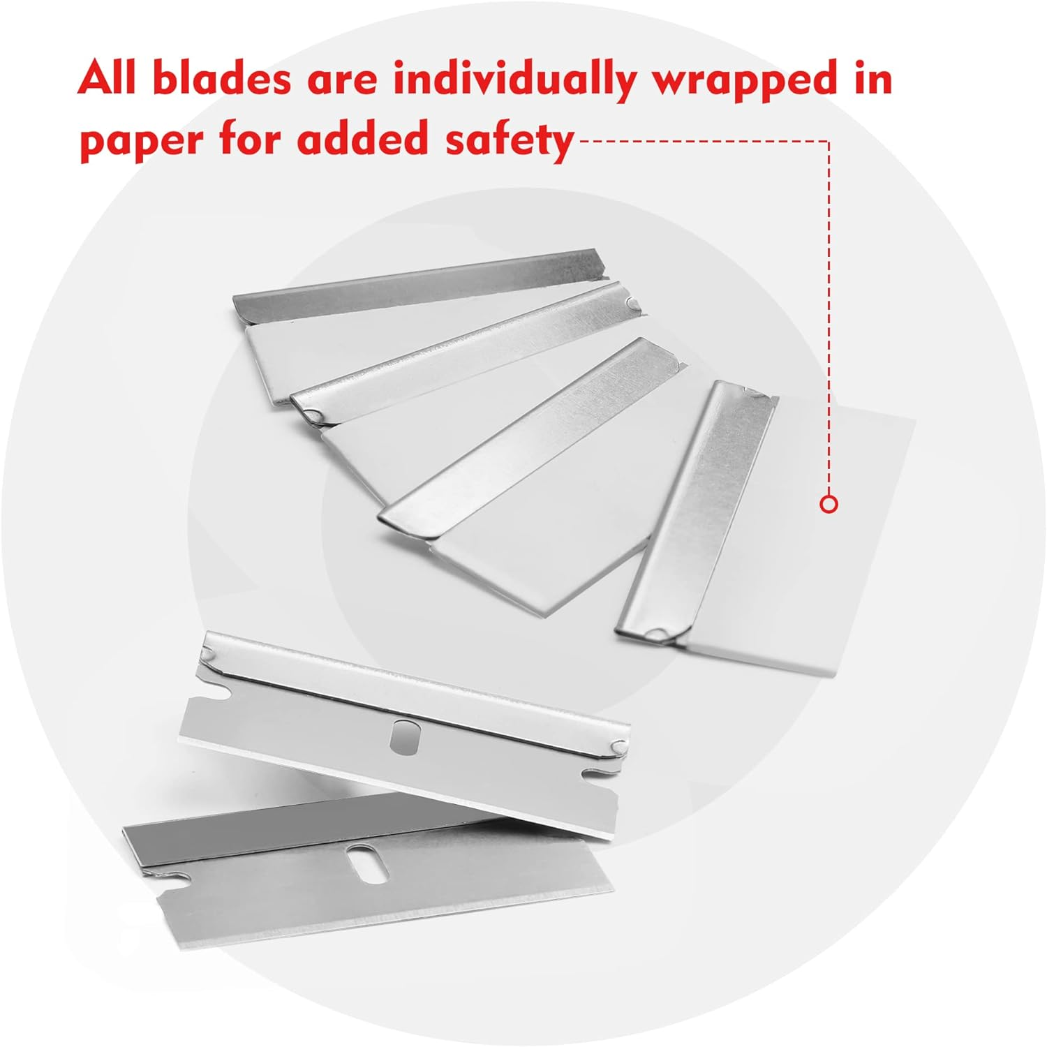 WORKPRO 100-Pack Single Razor Edge Blades, Industrial Scraper Razor Blades, High Carbon Steel One Edge Razor Blades image number 6