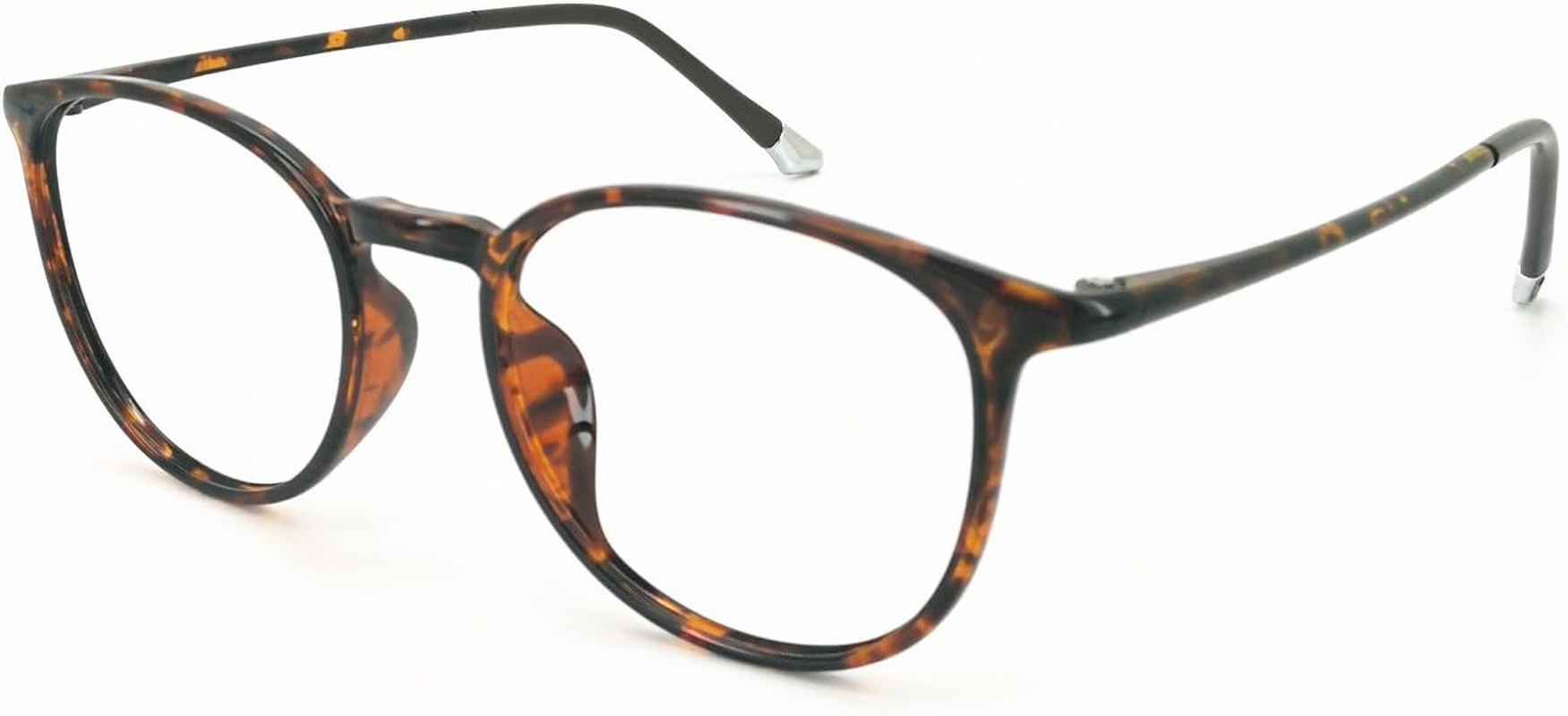 Blue Light Reading Glasses round Frame Spring Hinge Block UV Reduce Digital Eye Strain Comfortable Fit