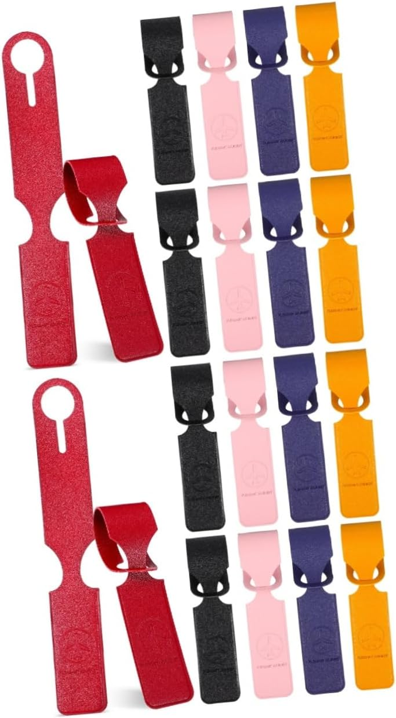 VALICLUD 20Pcs Portable Travel Tags Luggage Identifier Tags for Suitcases Hanging Luggage Pu Material Name Id for Cruise and Air Travel image number 6