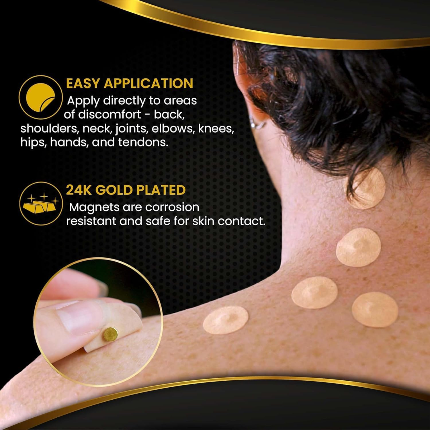 Magnetrx&reg; Magnetic Acupressure Patches - 3,500 Gauss Ultra Strength Healing Magnets for the Body - Acupressure Magnets Patch (20 Pack) image number 4