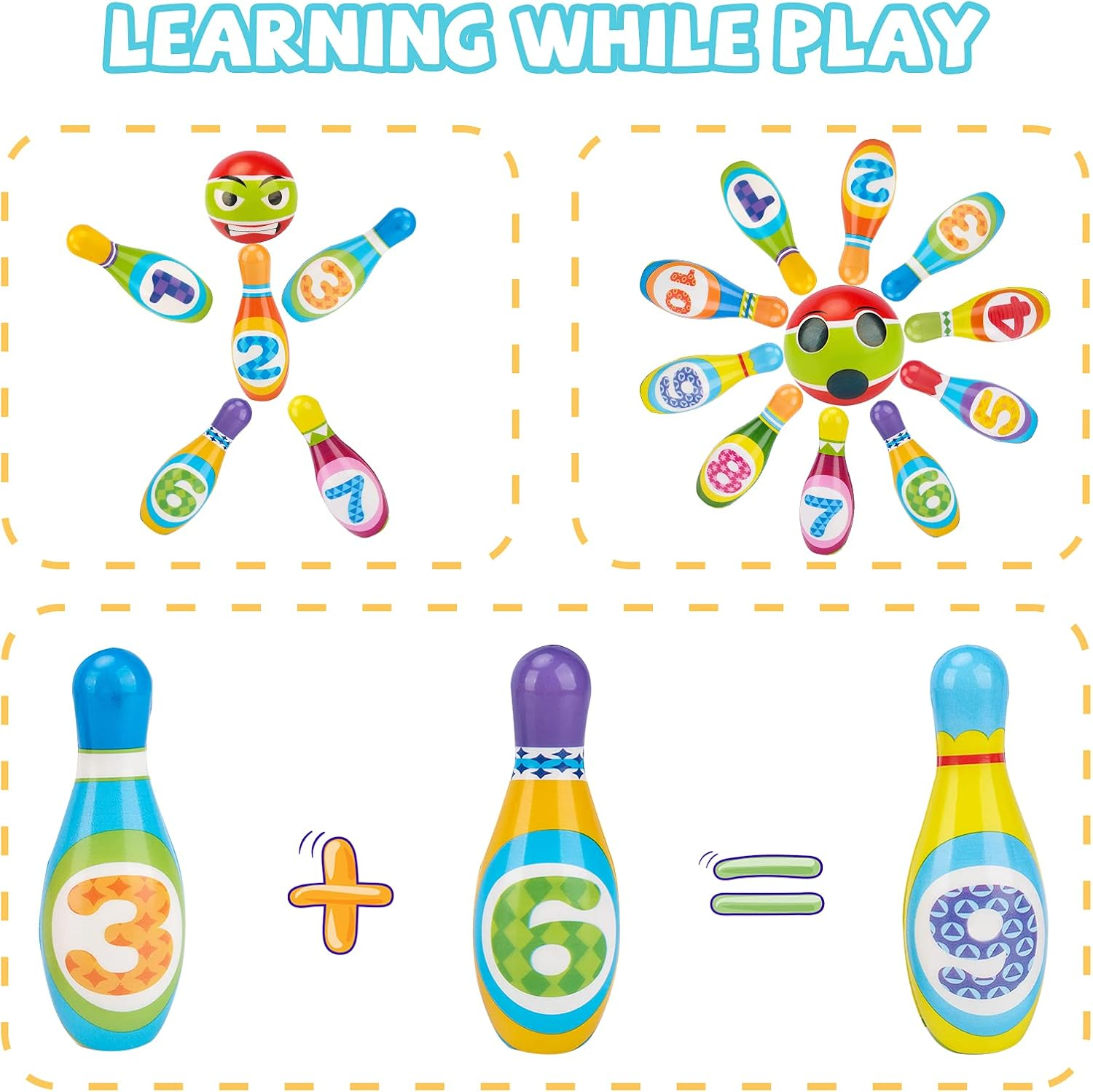 Toys for 3 4 5 6 Year Old Kids: Outdoor Toys Games for Kids Age 3-6 Early Educational Toys Birthday Presents for 3 4 5 Year Old Boys Girls Gift Bowling Ball Games Party for Boys Girls Age 4 5 6 image number 3