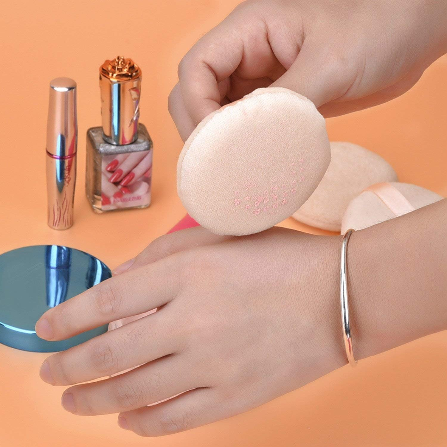 4 Pieces Powser Puff Foundation Makeup Tool for Foundation Powder/Loose Powder/Face Powder/Body Powder/Baby Powder, 2.75 Inch image number 4