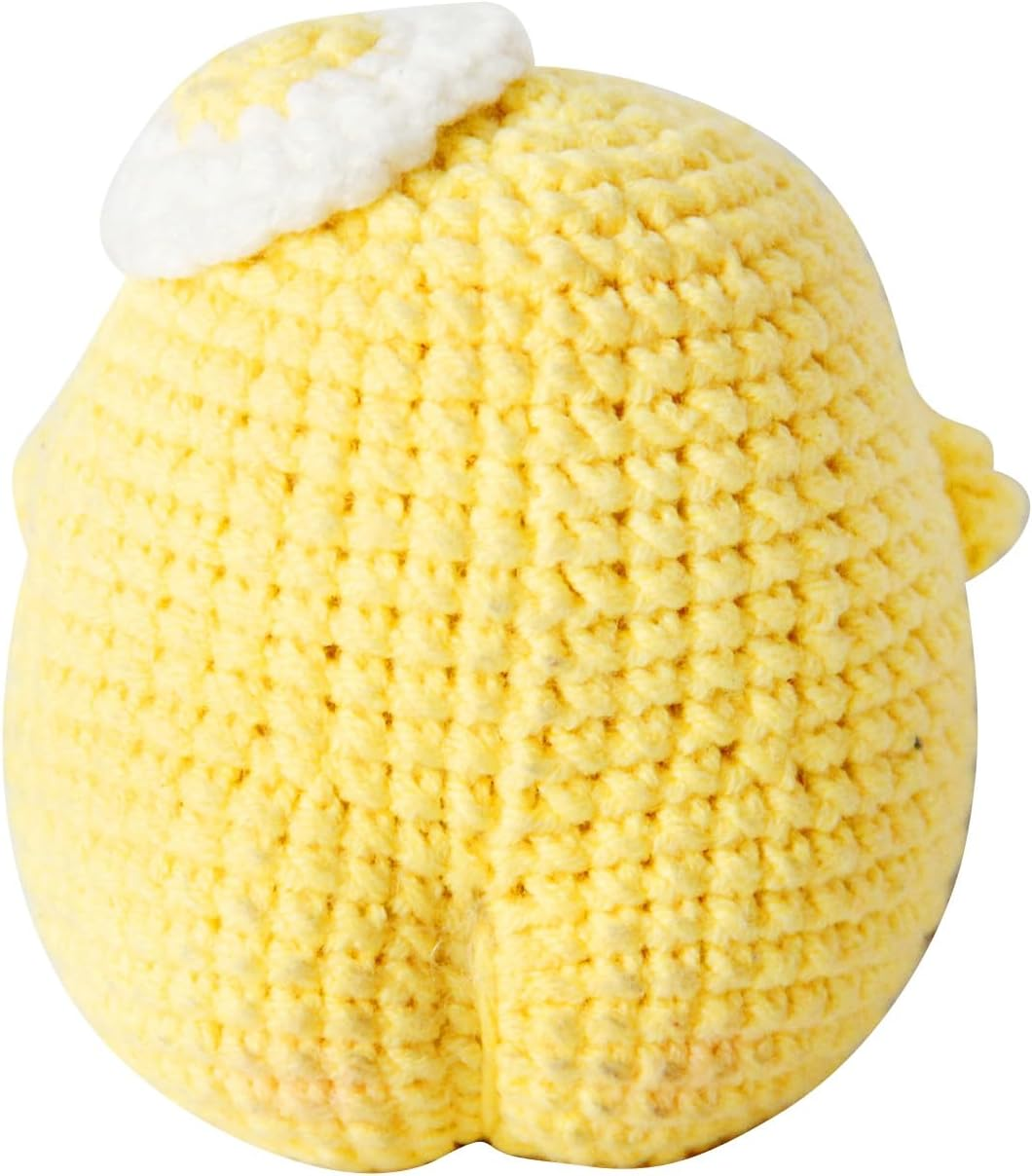 1 Mini Cute Funny Positive Life Potato,Creative Knitted Unique Interesting Potato Holding Card Positive Crochet Party Decor (Yellow) image number 1