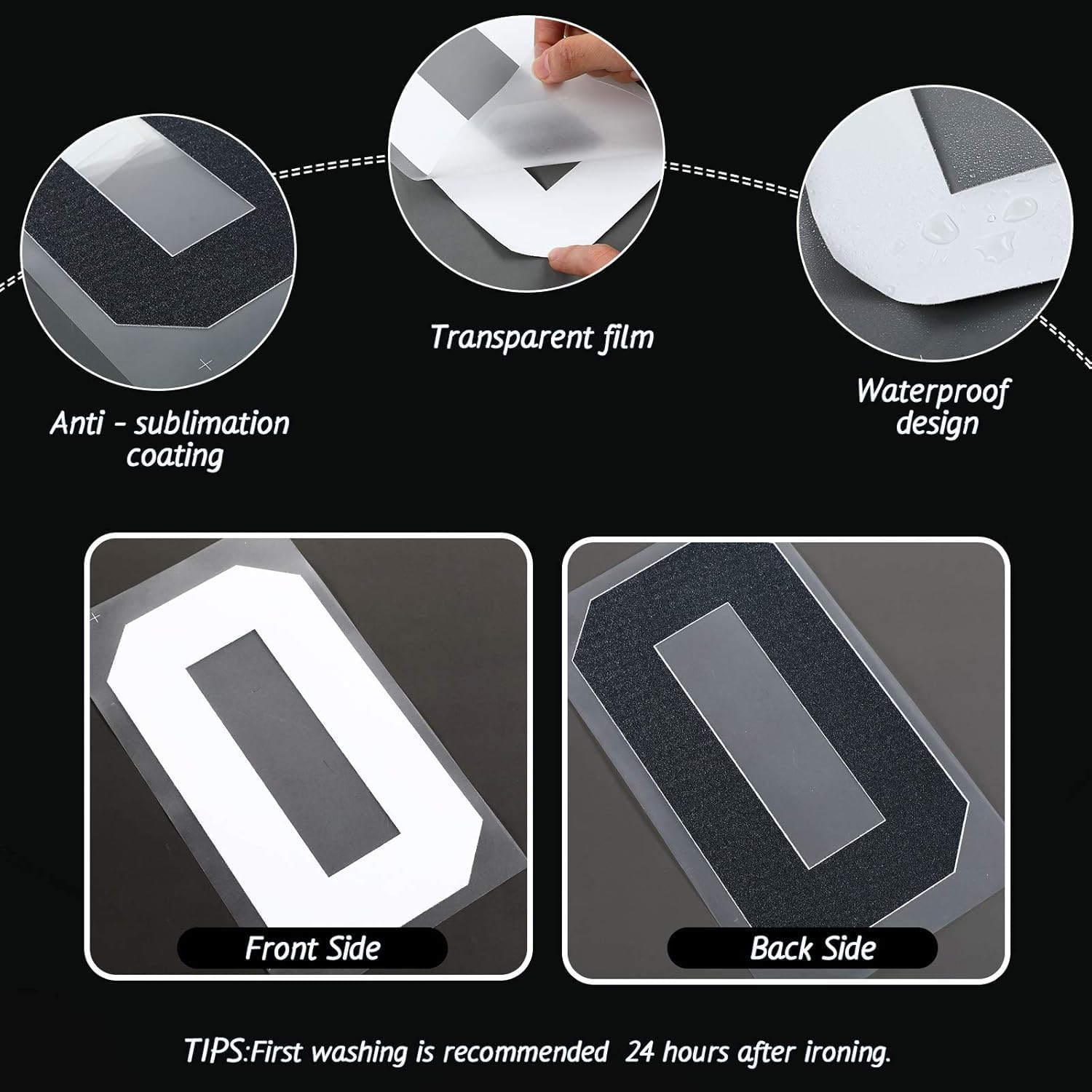 OSYLICT 22PCS Iron on Numbers T Shirt Heat Transfer 0 to 9 Jersey Numbers,8 Inch Tear-Proof Washable Number for Team Uniform Sports image number 2