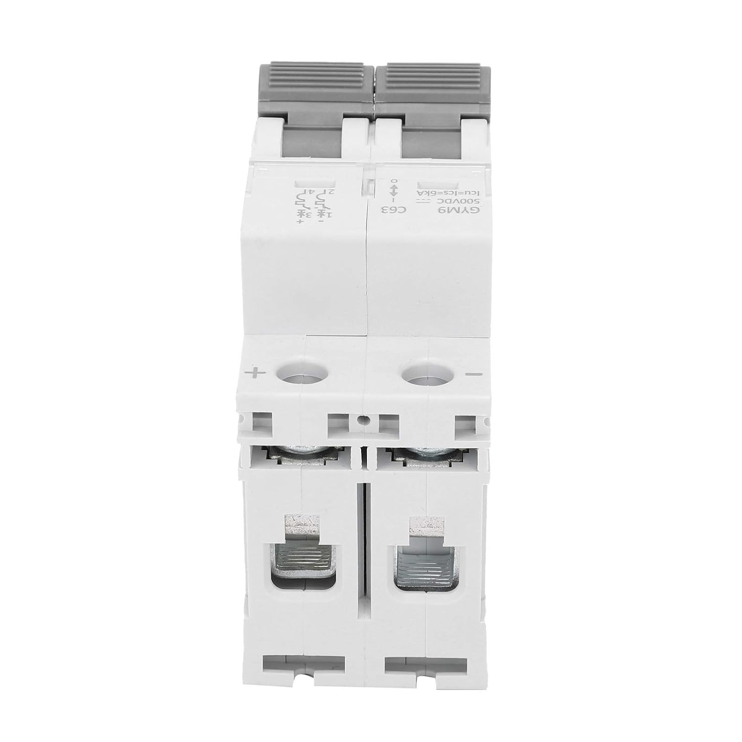 DC Miniature Circuit Breaker, 2 Pole 63 Amp 500V IC65N Isolator for Solar PV System and Other DC System,Thermal Magnetic Trip, Din Rail Mount, DC Disconnect Switch C40 image number 3