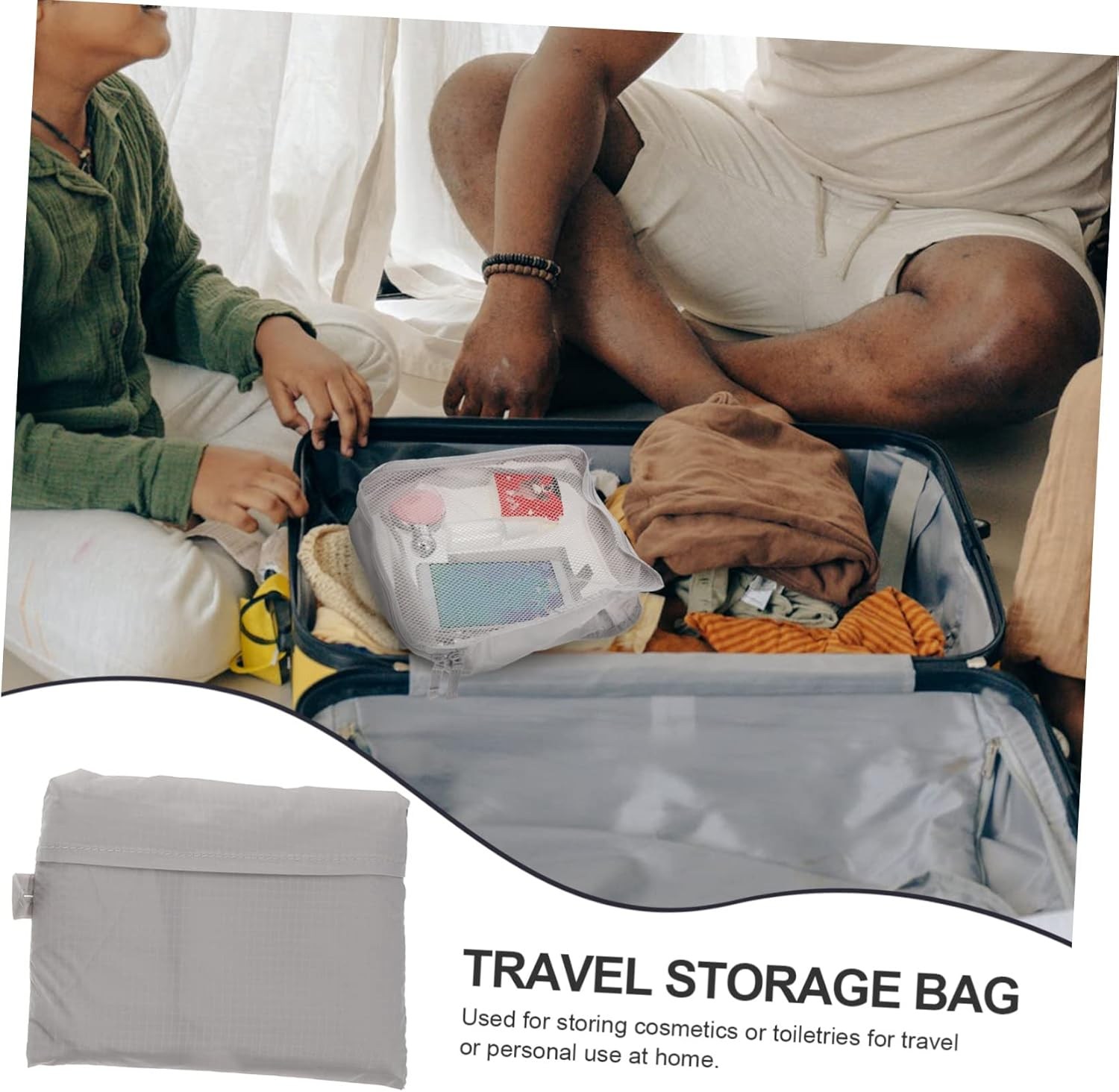 WOFASHPURET Travel Toiletry Bag Polyester Makeup Storage Bag for Home Use and Travel