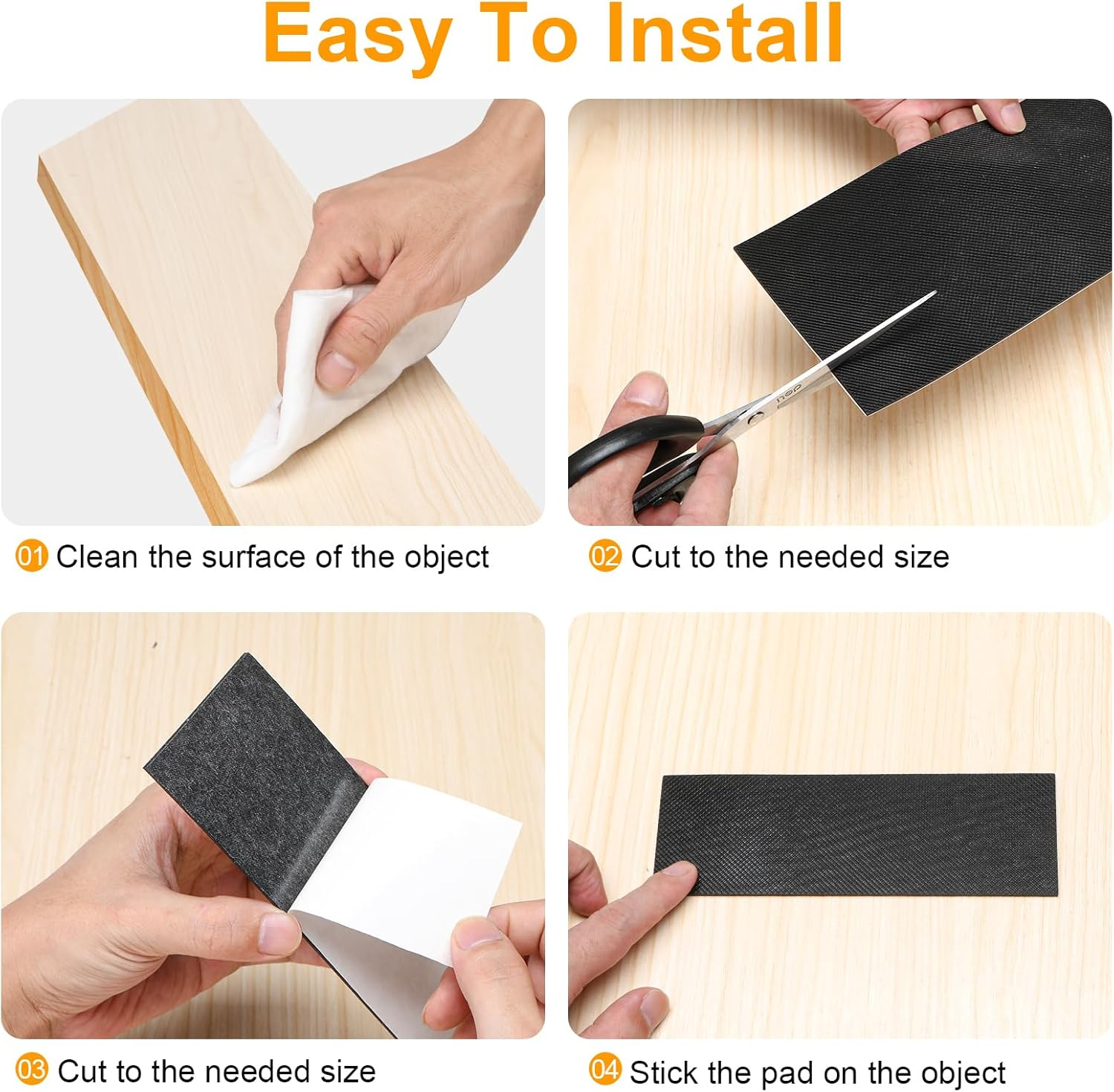 Non Slip Self Adhesive Silicone Cuttable Furniture Pads 4X40 Inch Rectangular image number 6