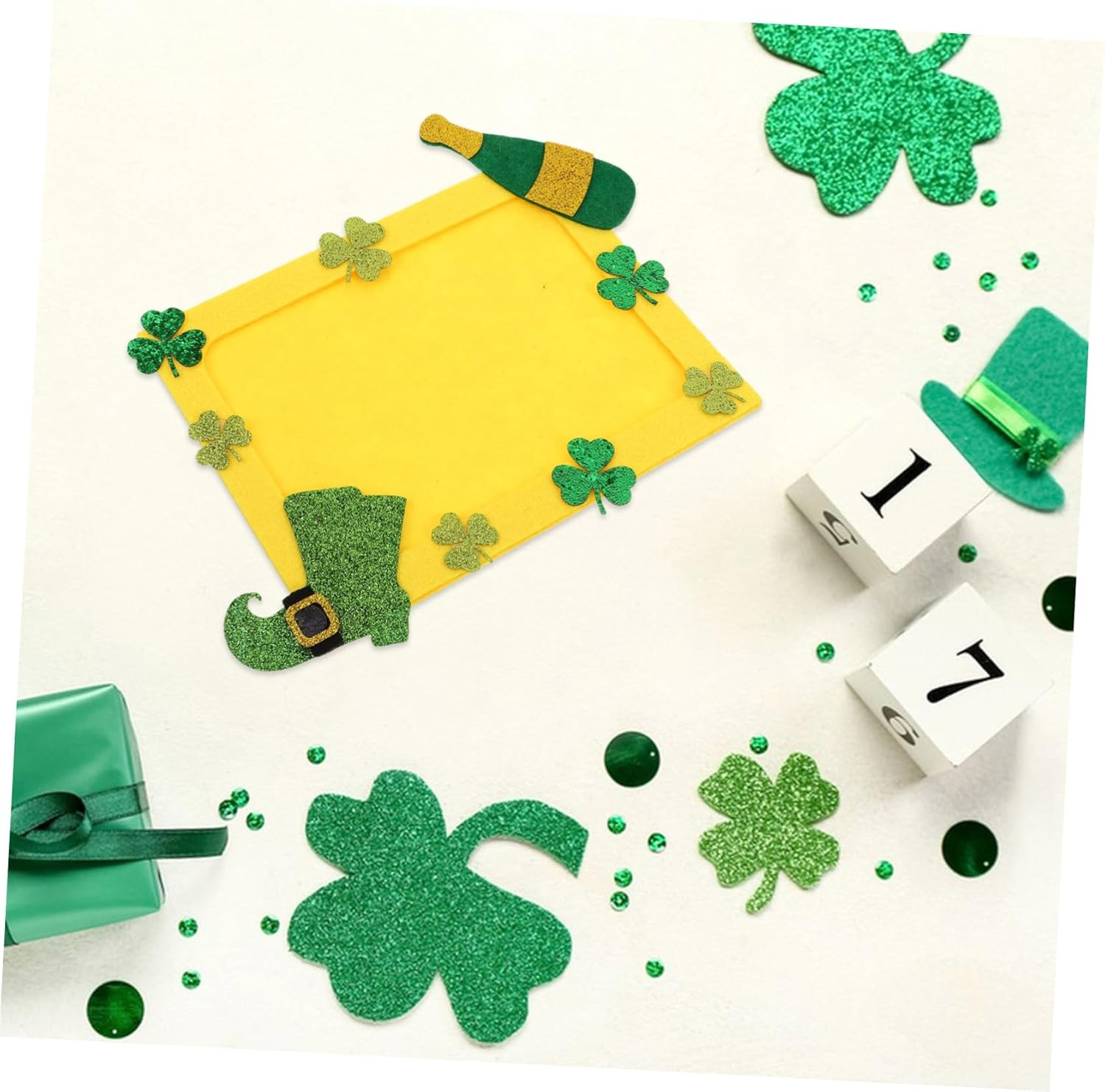 Ibasenice DIY Photo Frame Shamrock Pattern St Patrick'S Day Decor Versatile Picture Holder for Home Office image number 6