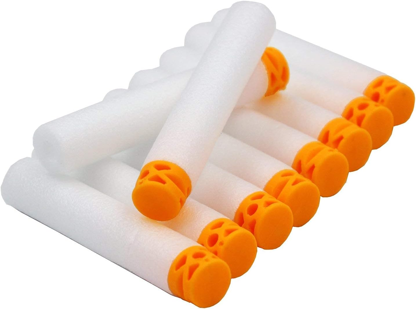 EKIND 200 Pcs Waffles Darts Refill Pack Foam Bullet Compatible for NERF N-Strike Series Blaster (Glow at Dark, White) image number 6