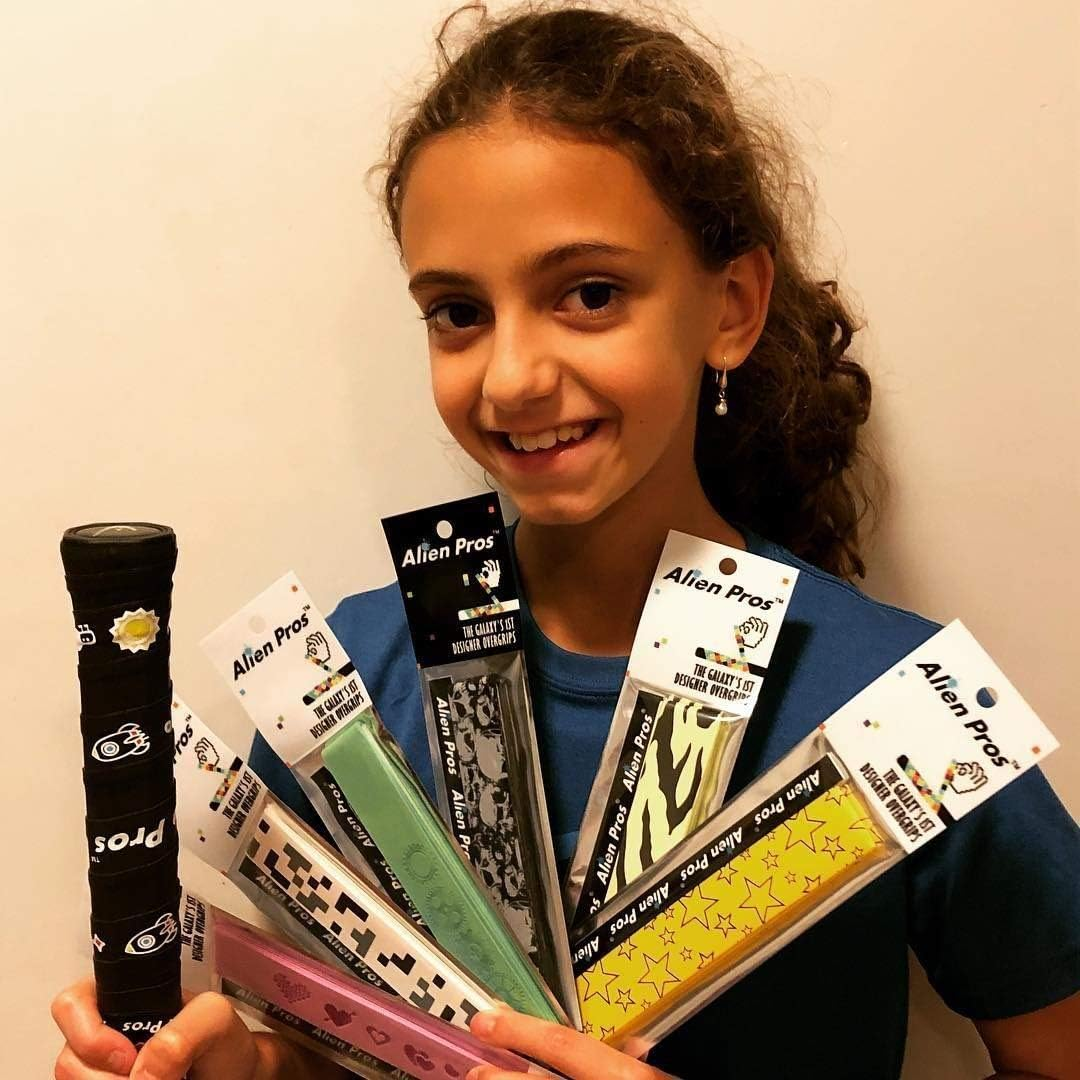 Alien Pros Tennis Racket Grip Tape (6 Grips) - Precut and Dry Feel Tennis Grip - Designer Tennis Overgrip Grip Tape Tennis Racket - Wrap Your Racquet for High Performance (6 Grips) image number 4