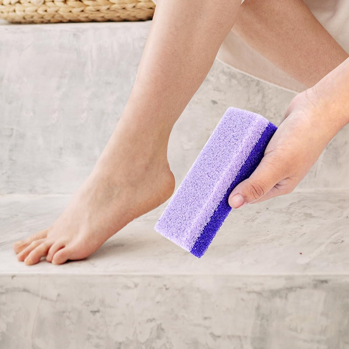 4 Pcs Foot Pumice Stone and Scrubber for Feet and Heels Callus and Dead Skins (Purple) image number 5
