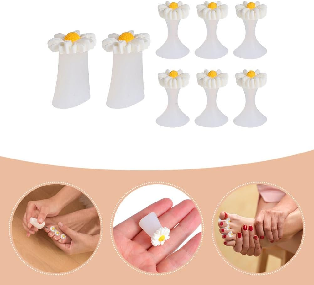 FOMIYES Silicone Toe Splitter - 8Pcs Soft Gel Toe Separators for Pedicure and Nail Art Reusable and Washable Cute Design for Comfortable Toenail Trimming image number 4