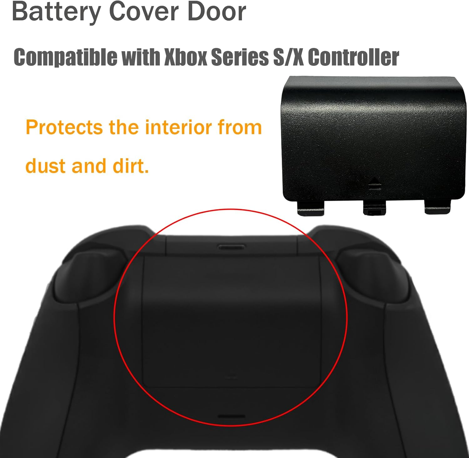 4 Pack Battery Back Cover for Xbox Series X Controller, Battery Back Shell Repair Part for Xbox Series X/Series S Controller (Black) [Xbox_Series_S] image number 4