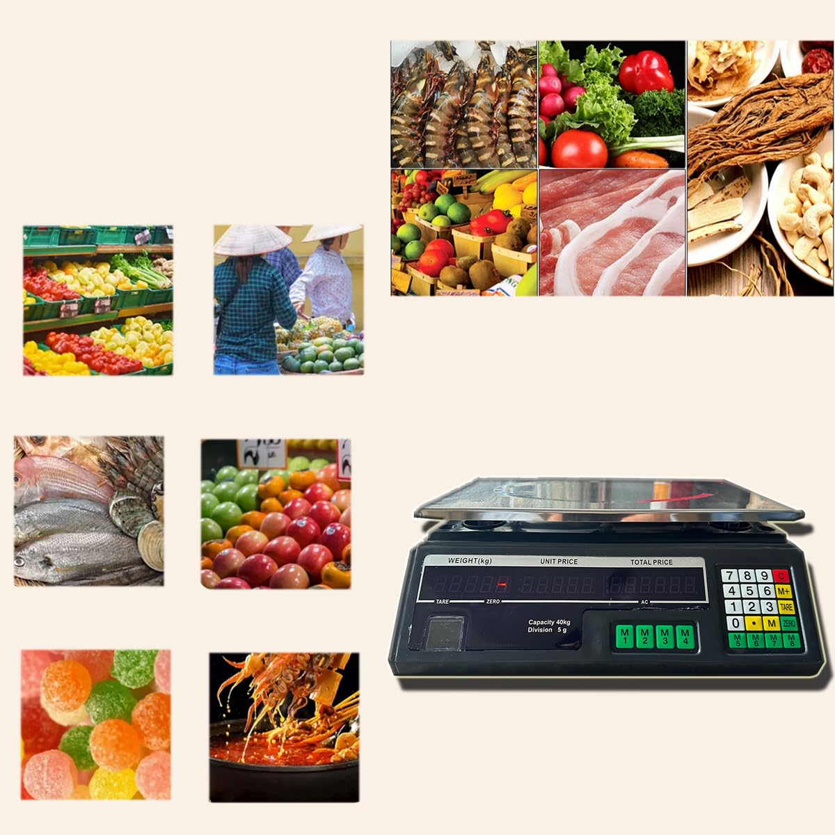 40KG Digital Kitchen Scale Electronic Scales Shop Market Commercial image number 3