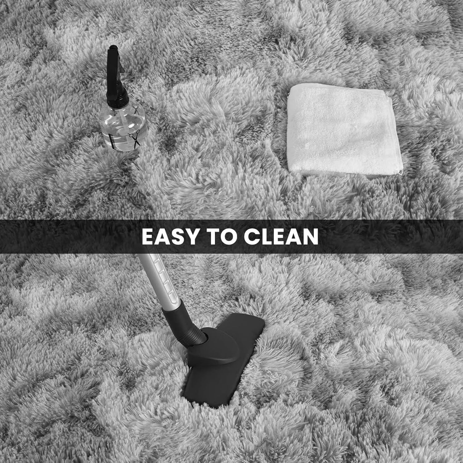 Large Area Rugs for Living Room, Ultra Soft Indoor Modern Fluffy Bedroom Carpets, Washable Furry Throw Rugs Area Carpets for Children Home Decor Nursery Rug (Light Grey,50 X 80 CM) image number 5