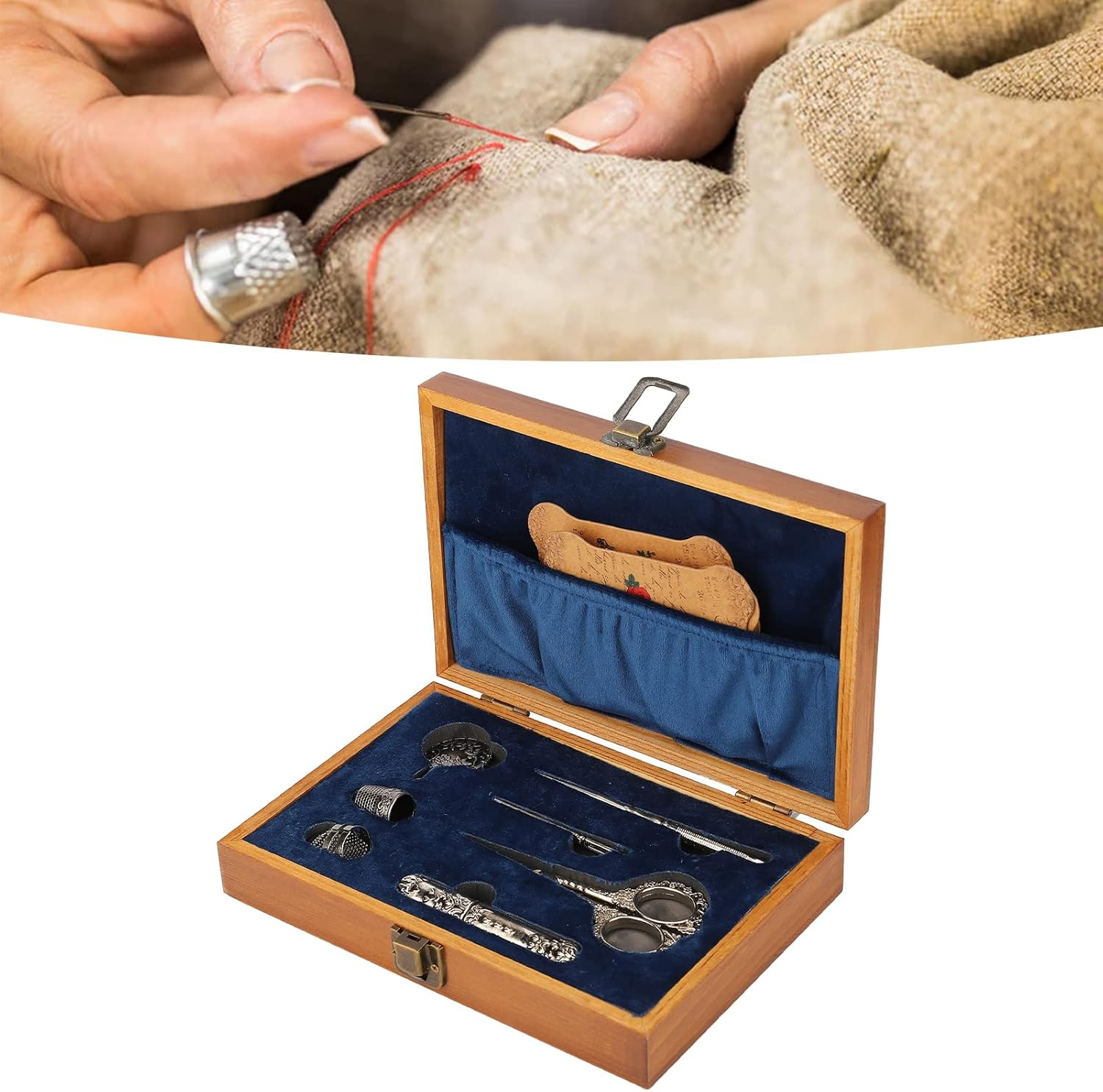 Gugxiom Vintage Embroidery Scissors Set, Stainless Steel Sewing Tools Complete Set, Beautiful and Practical Gift Box Packaging, for Mother'S Day, Birthday Gift (Silver) image number 4