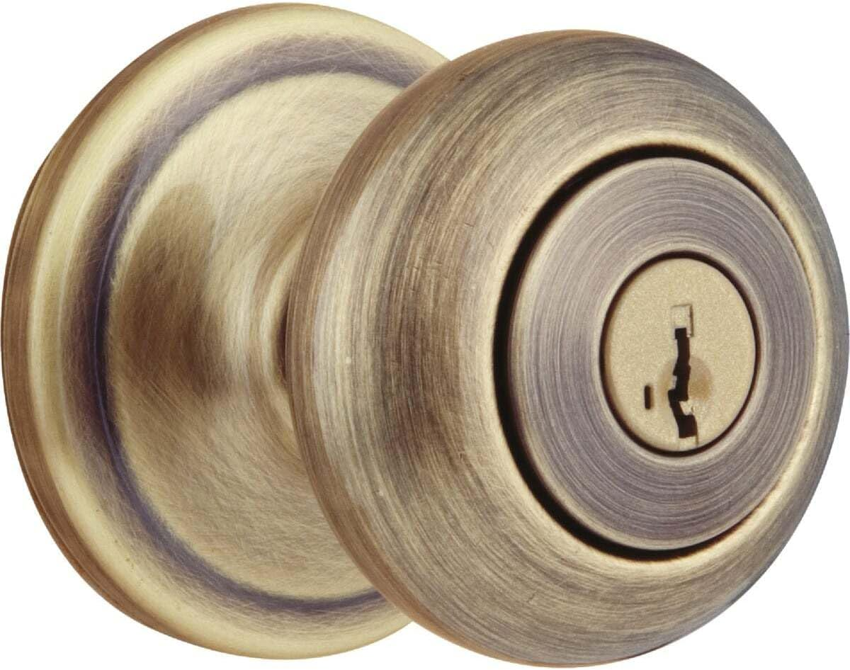 Kwikset Juno Entry Knob Featuring Smartkey in Antique Brass image number 2
