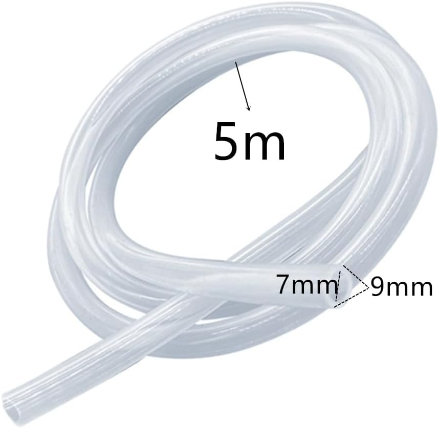 Flexible Hose Pipe,Silicone Tube,Water Pump Hose Silicone Tubing Replacement 5M Length Universal Fit,Food Grade Transparent Silicone Rubber Tube Hose Pipe for Pump Transfer Clear
