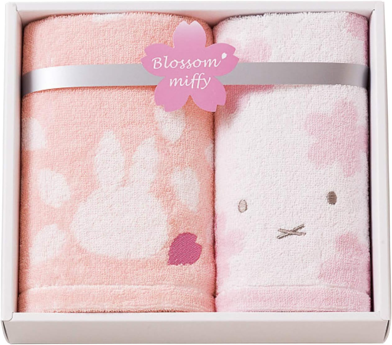 Nishikawa 228716882 Miffy Towel Gift Set, 8.7 X 9.8 X 2.4 Inches (22 X 25 X 6 Cm), Washable, 100% Cotton, Blossom Miffy, Made in Japan, Pink image number 4