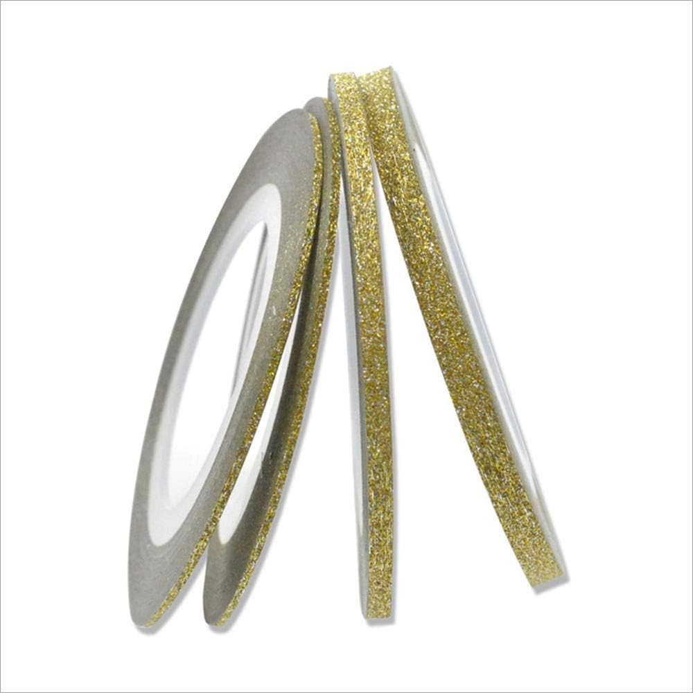 1 Rolls Nail Art Glitter Gold Silver Stripping Tape Line Strips Decor Tools 1Mm2Mm3Mm Nail Sticker DIY Beauty Accessories (1Mm, Gold) image number 6