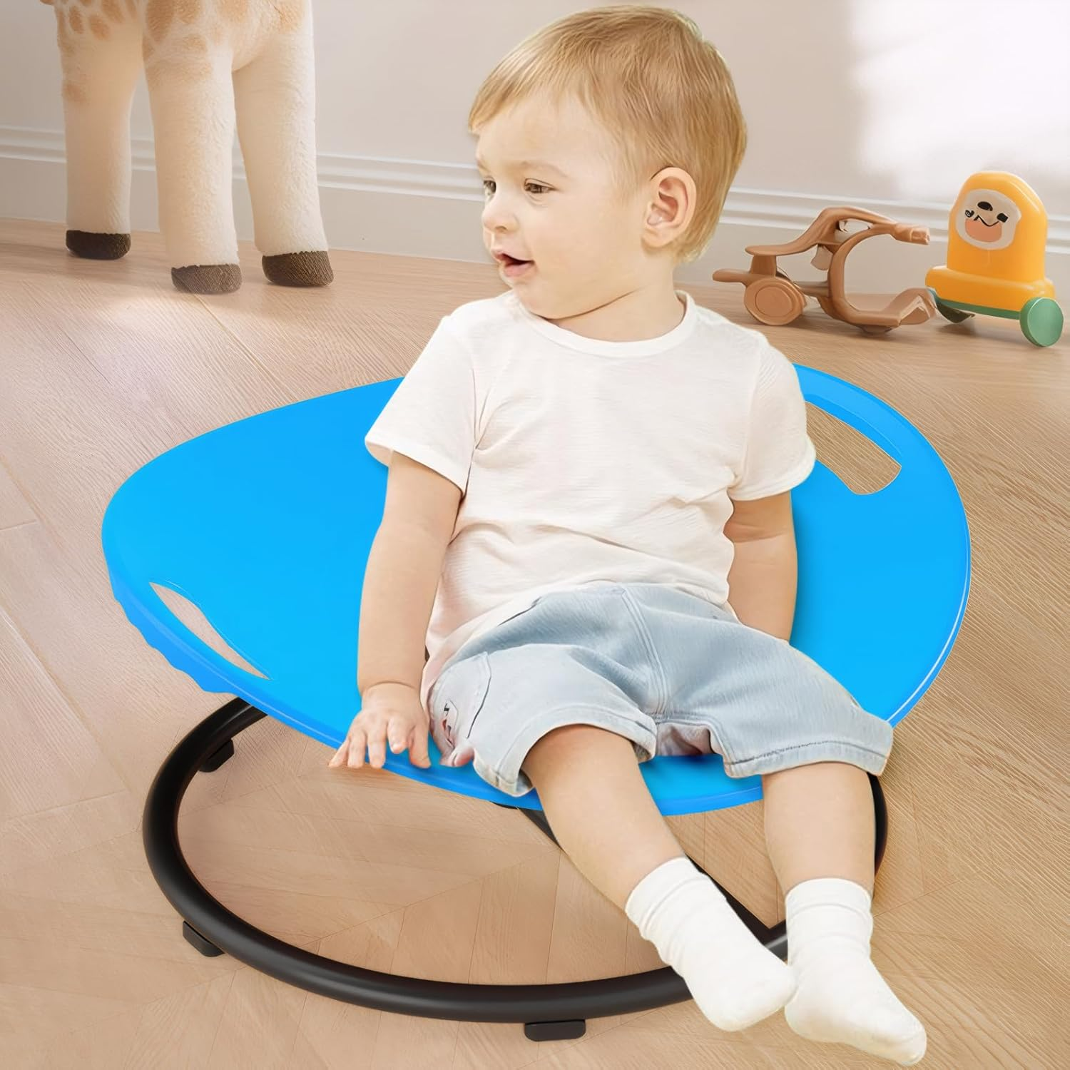 Sensory Swivel Chair, Spinning Chair for Autism Kids with Grips (Blue) image number 1